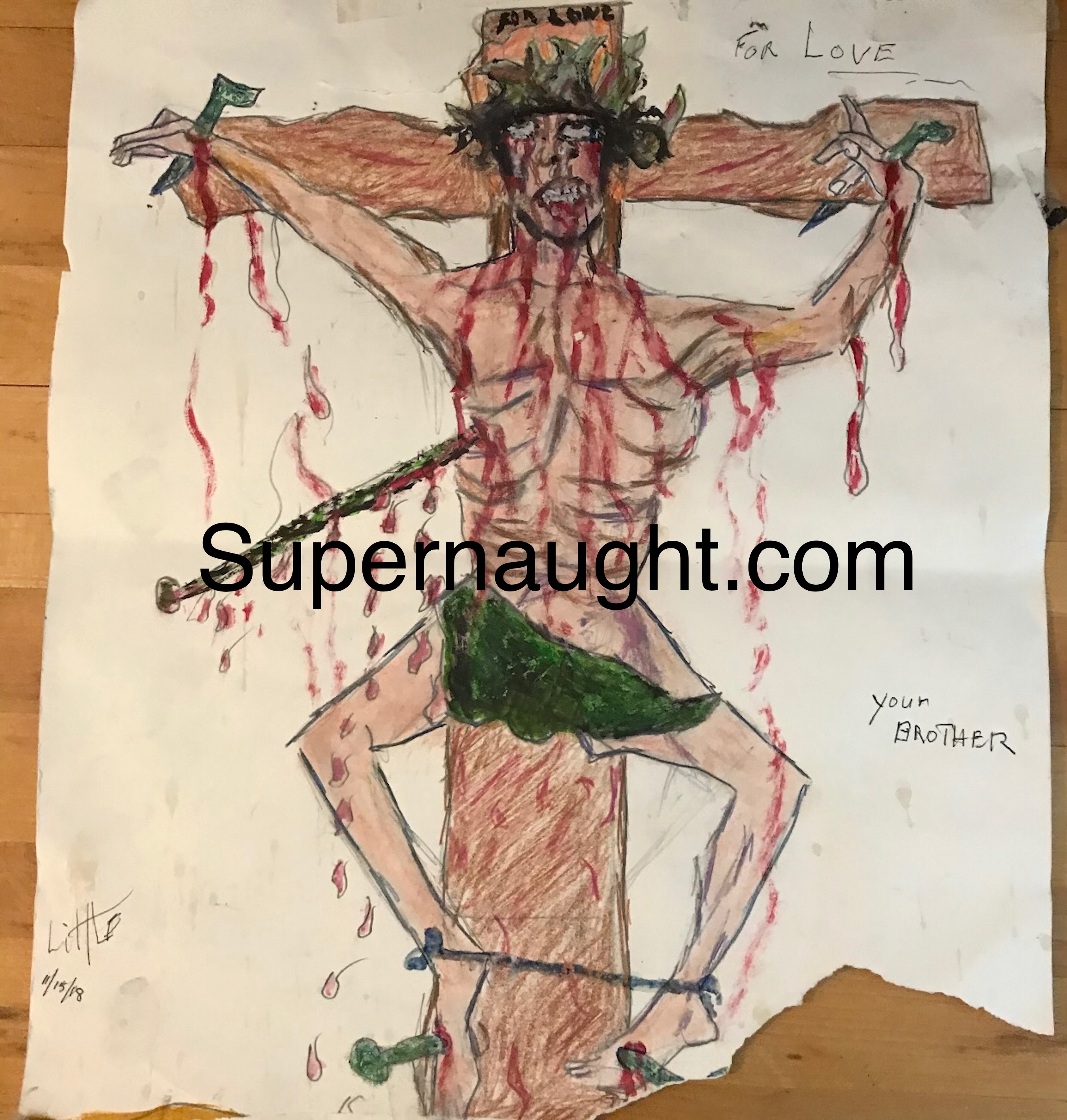 Samuel Little Jesus Christ Crucifixion Artwork Signed