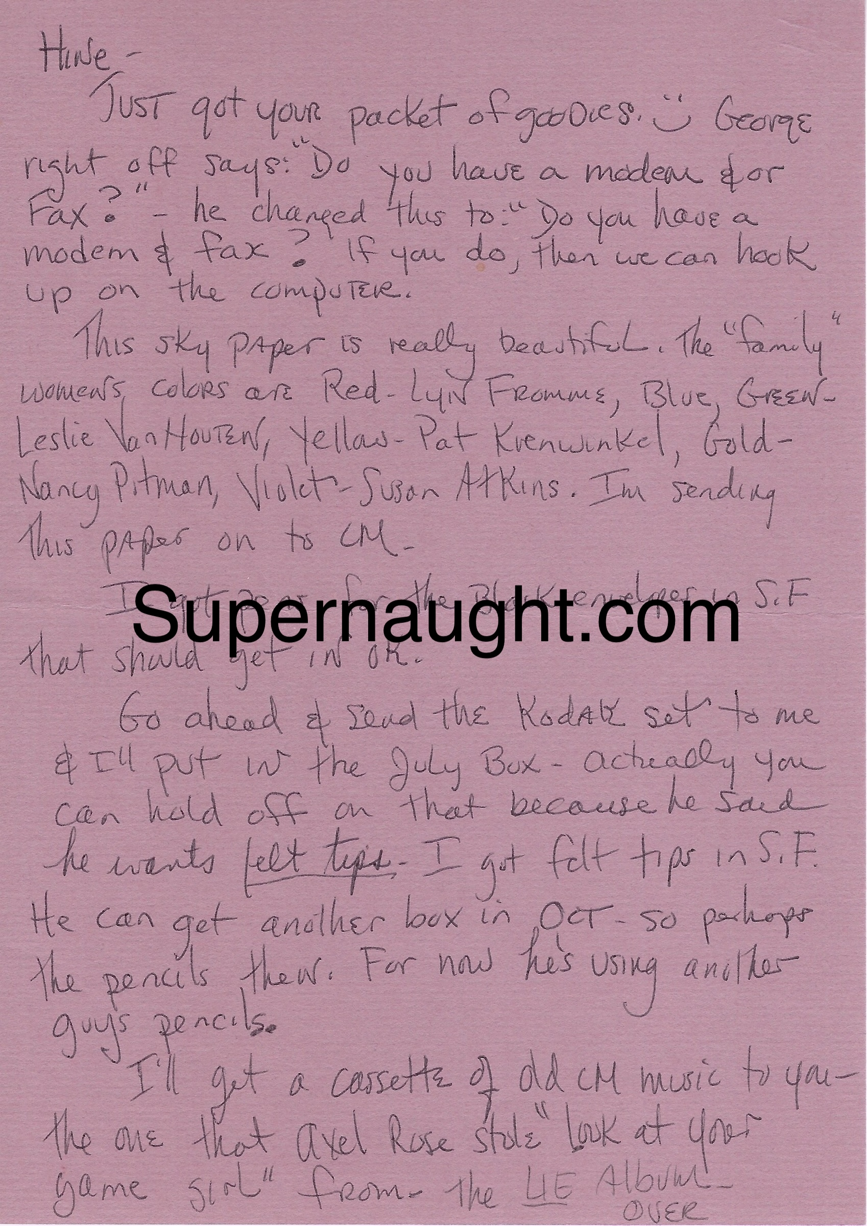 Sandra Good Letter Signed