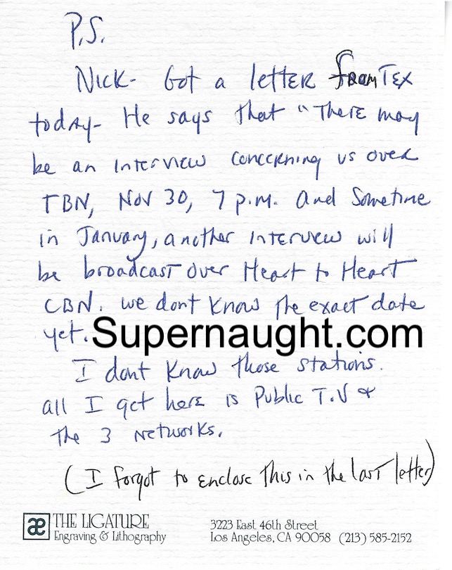 Sandra Good Note and Envelope Both Signed With Article image 2