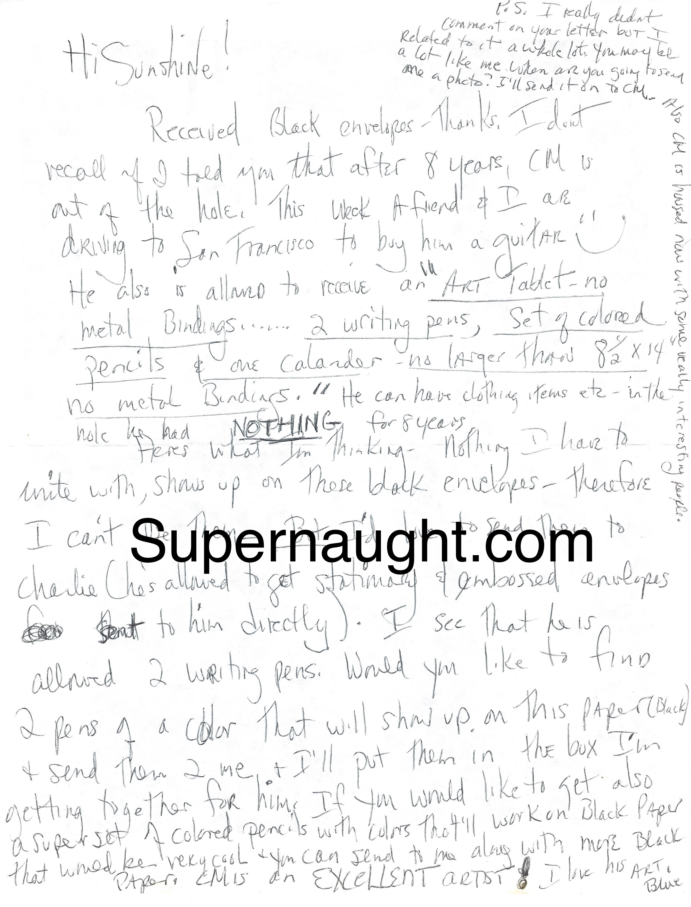Sandra Good Signed Letter