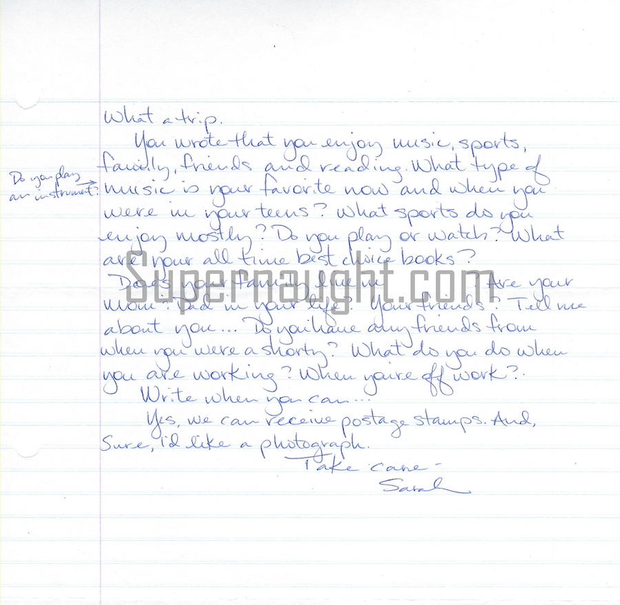 Sarah Edmondson Signed Letter and Envelope Set