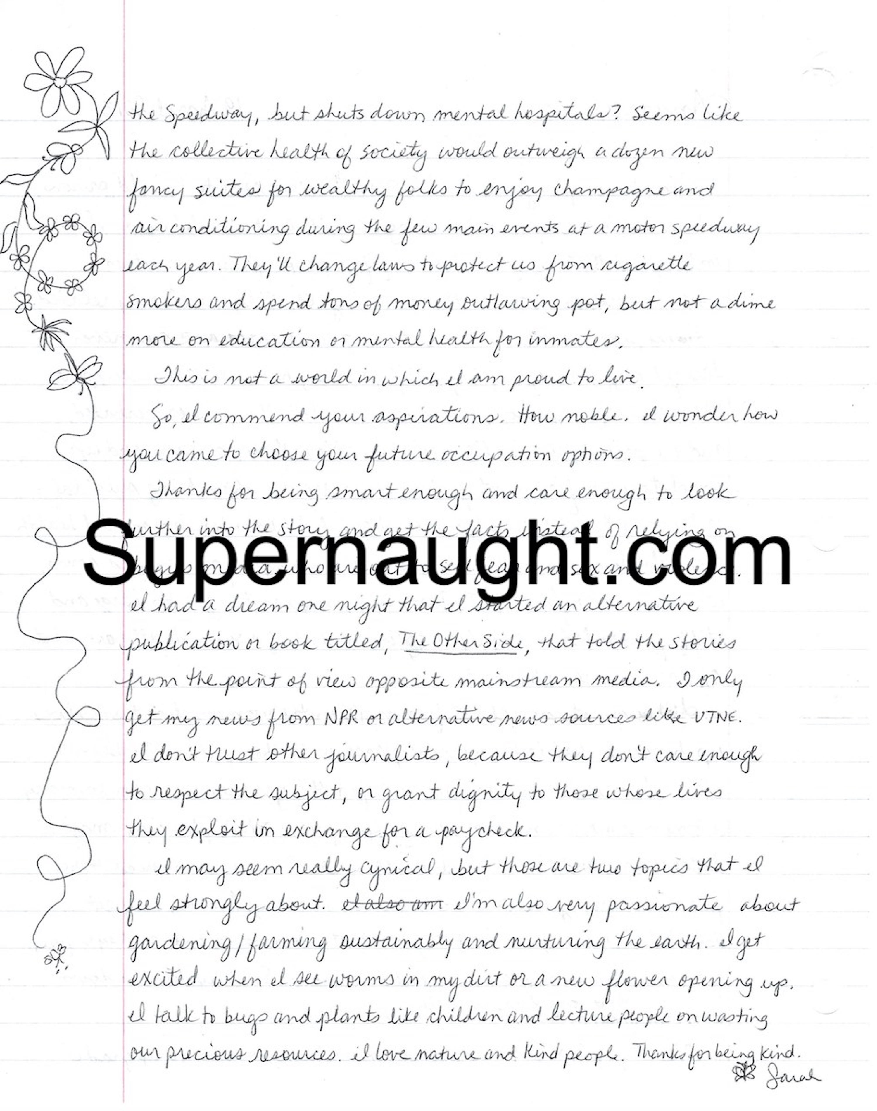 Sarah Jo Pender Two Page Letter and Envelope Both Signed image 2
