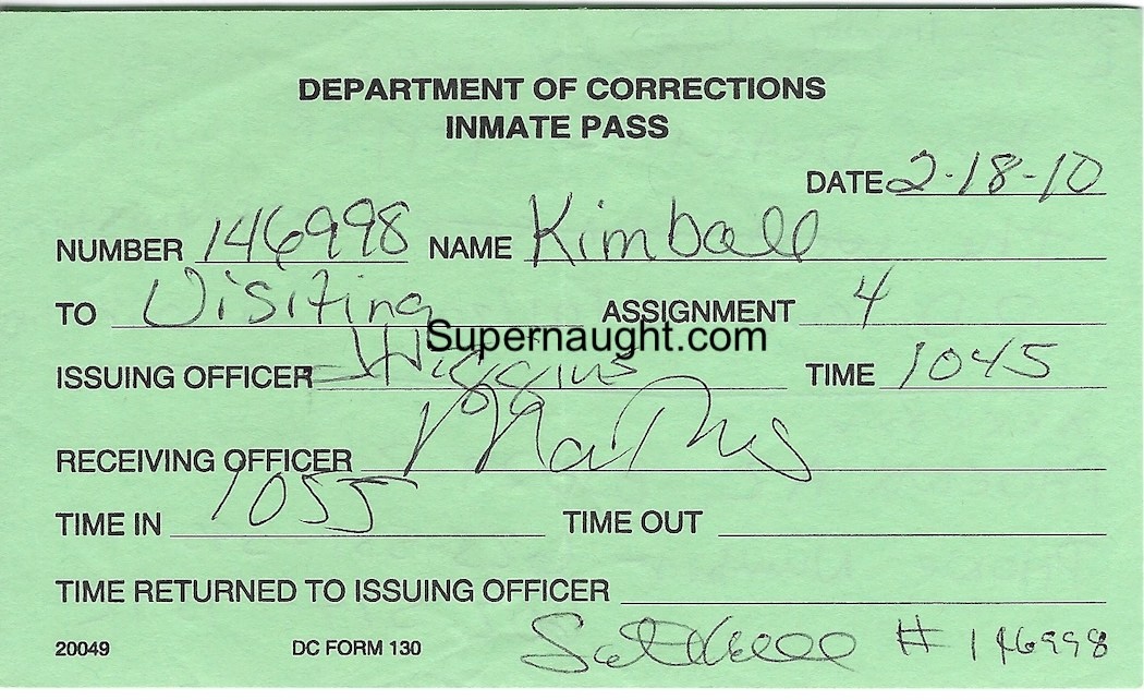 Scott Kimball Signed Visiting Pass image 2