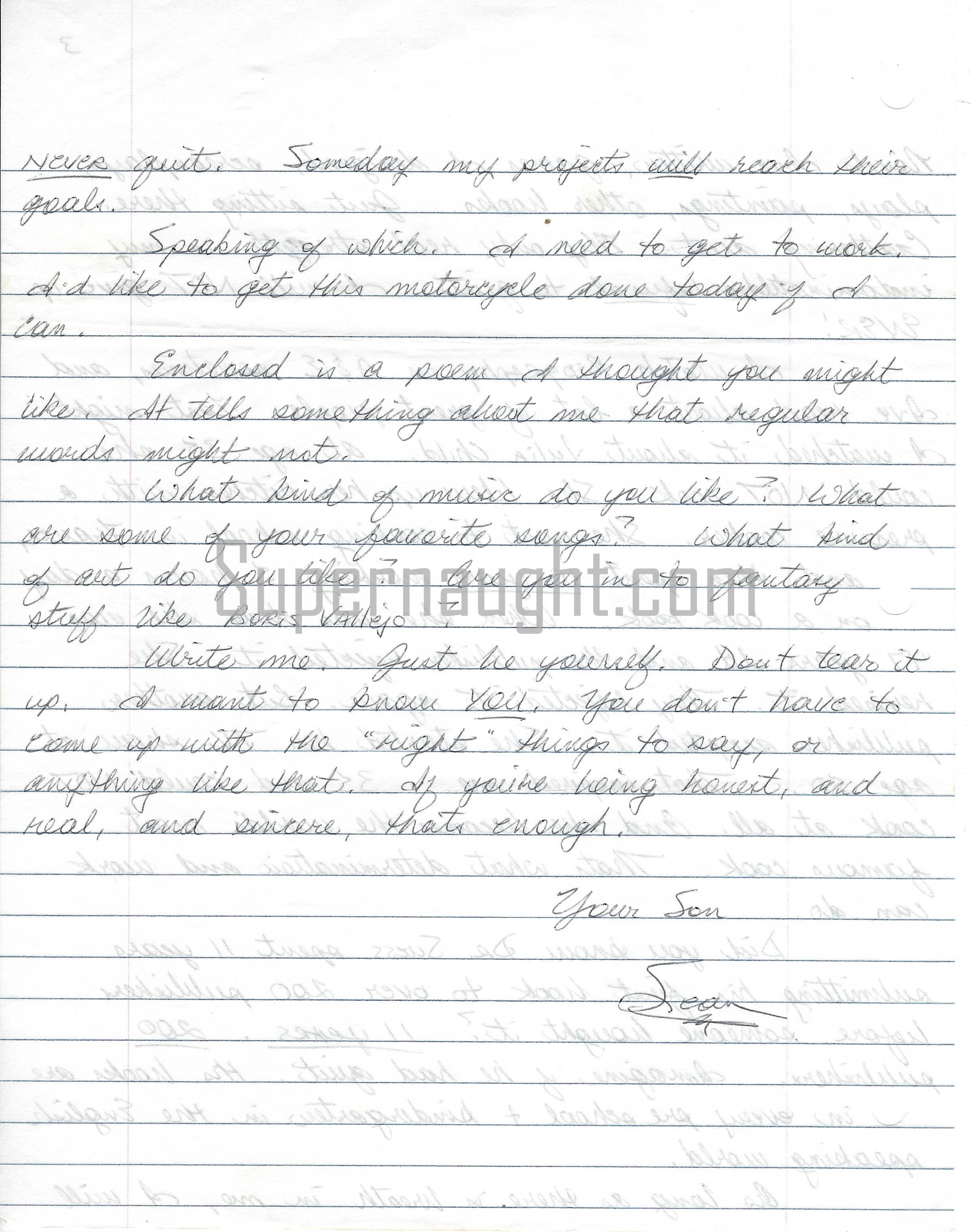 Sean Sellers 7 Page Letter to his Dad with Envelope Set Both Signed image 6