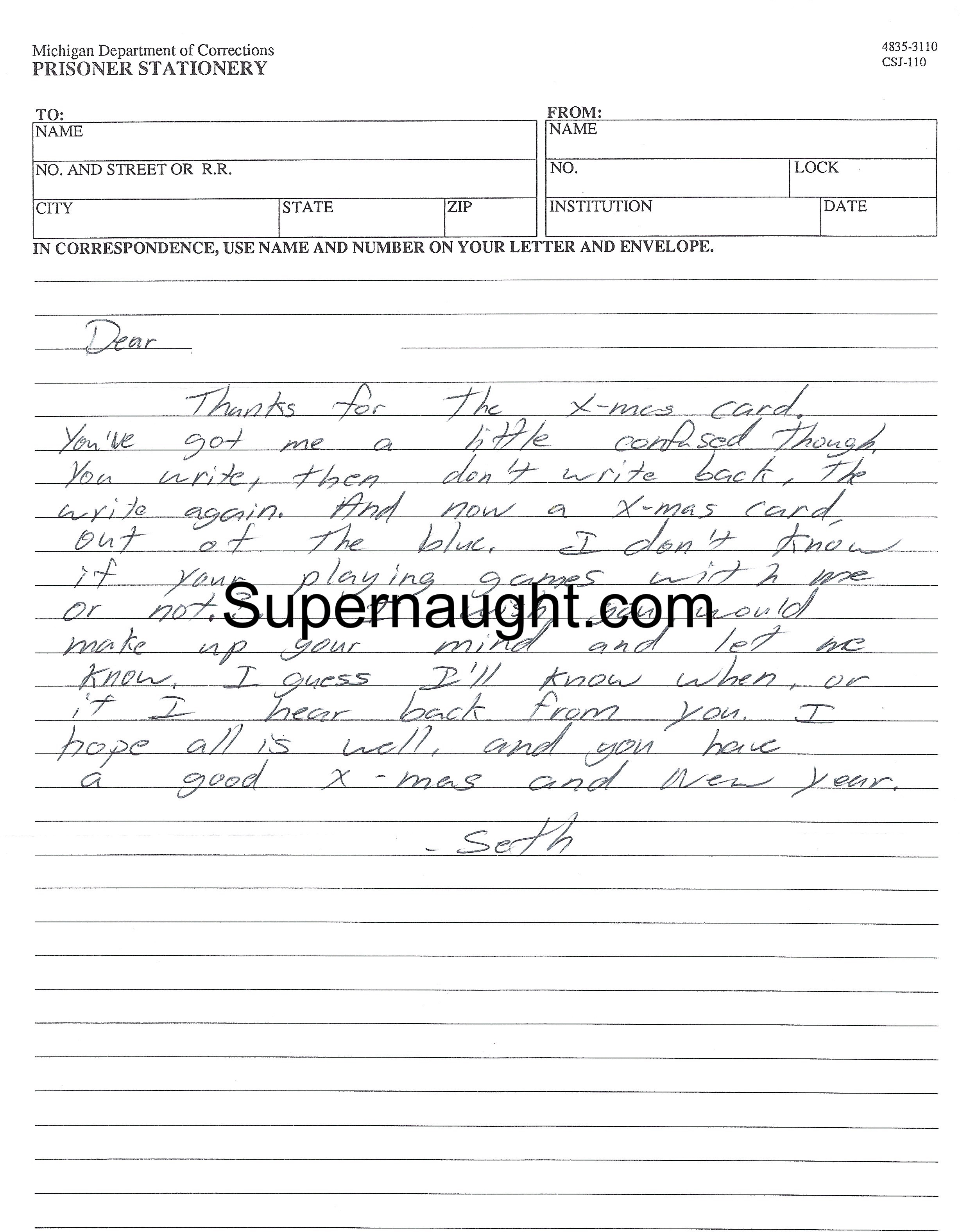 Seth Privacky Signed Letter And Envelope Set