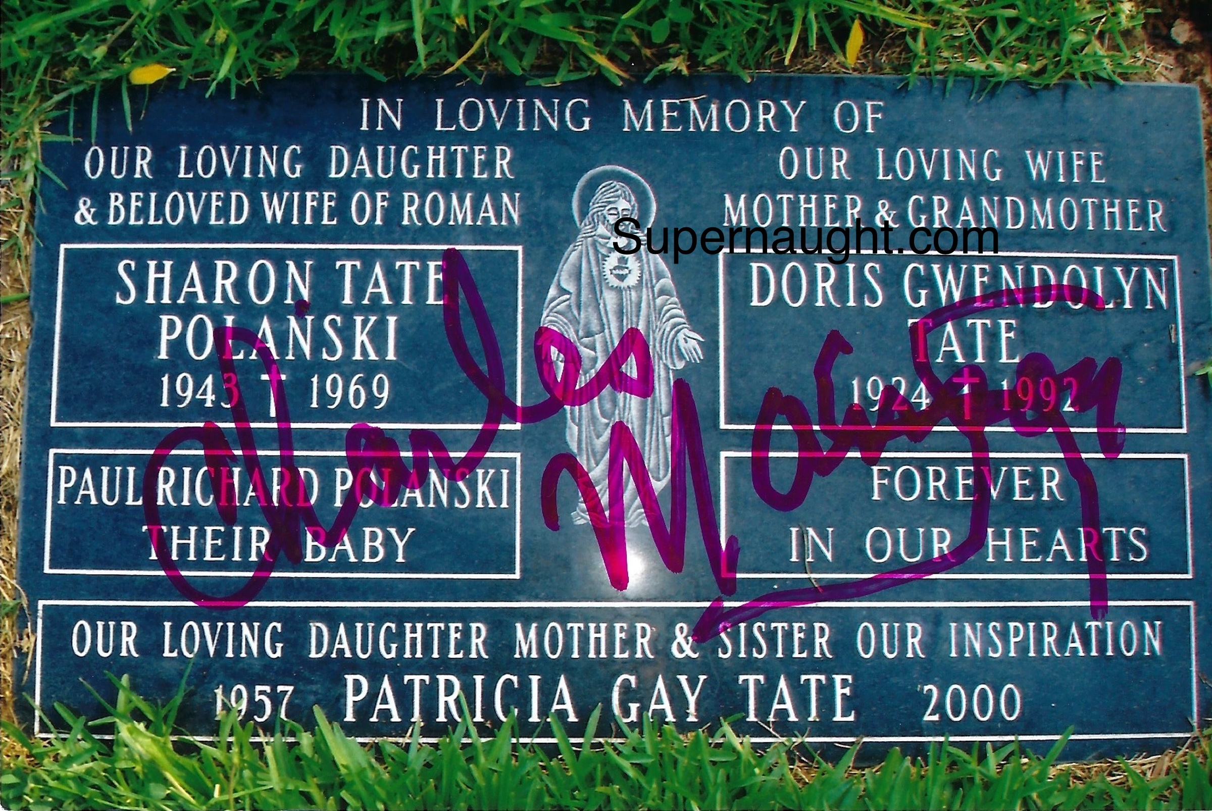 Sharon Tate Grave Photo Signed by Charles Manson