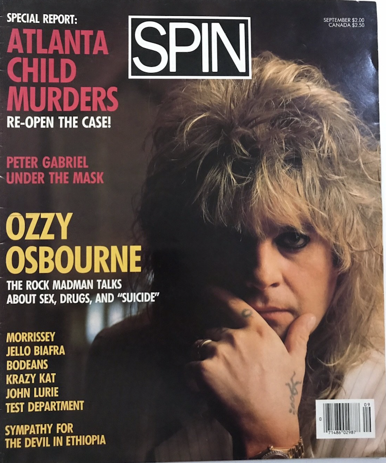Spin Magazine Atlanta Child Murders Ozzy Osbourne September 1986