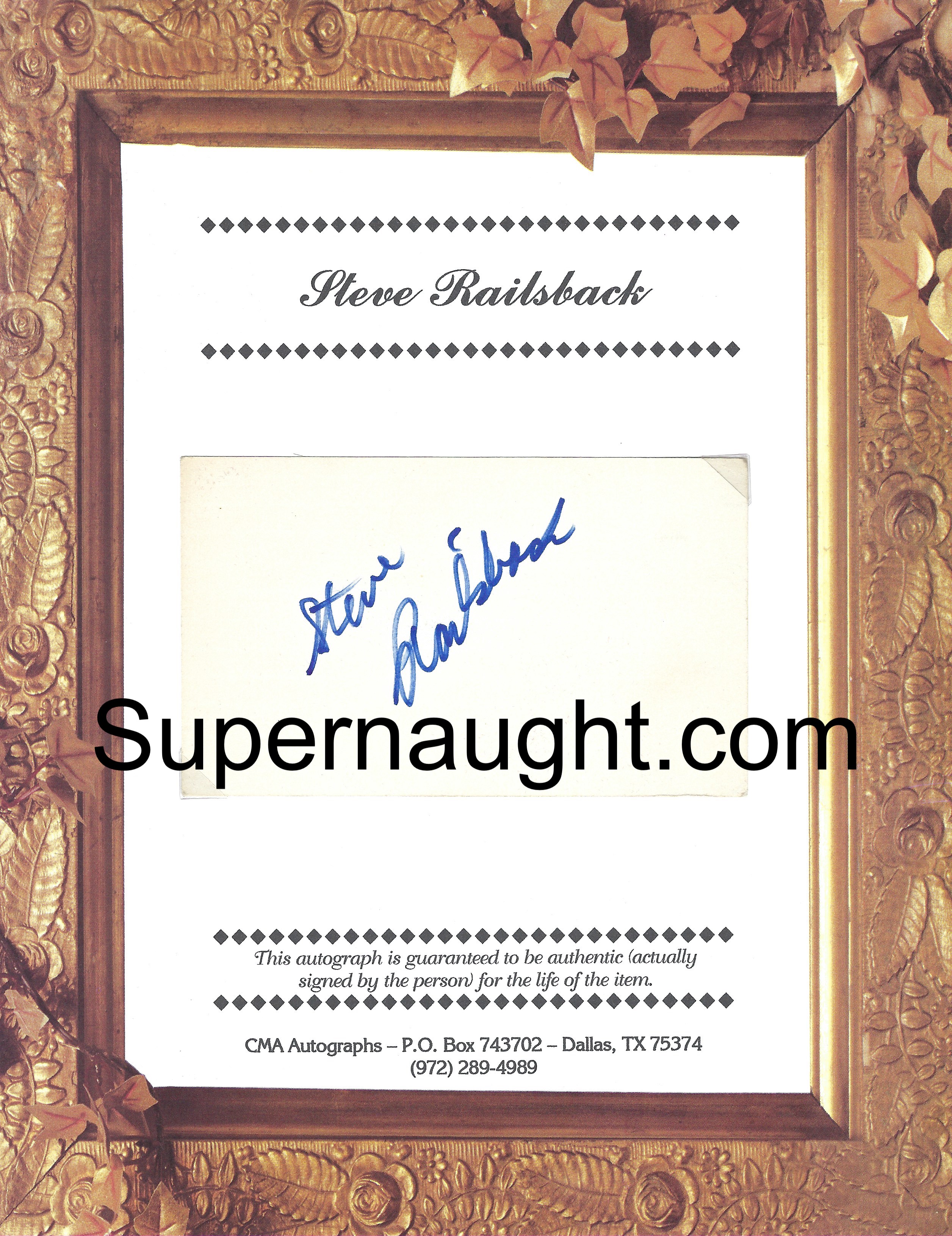 Steve Railsback Signed Card with Photo