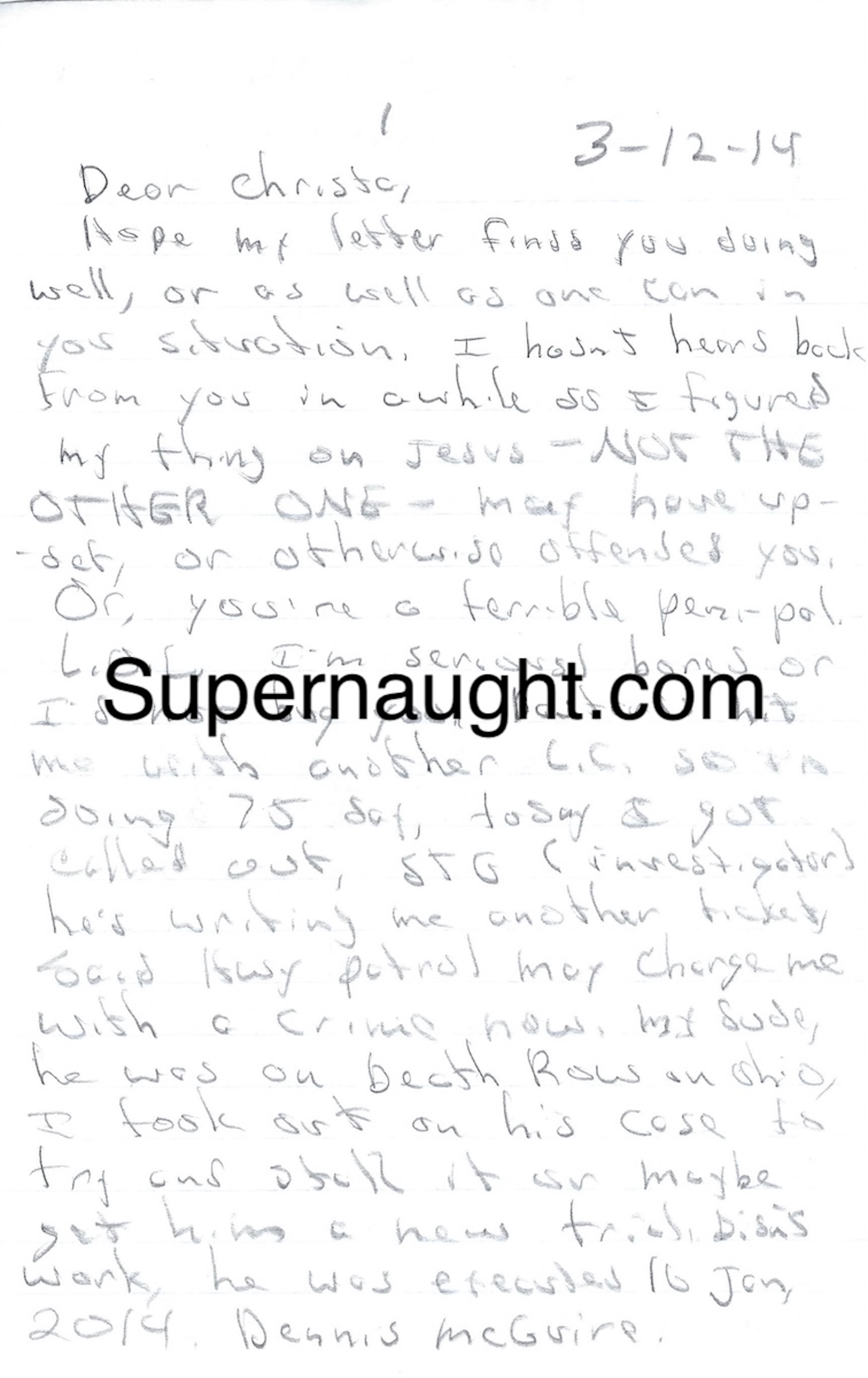 Steven Kasler Signed 10 Page Letter to Christa Pike