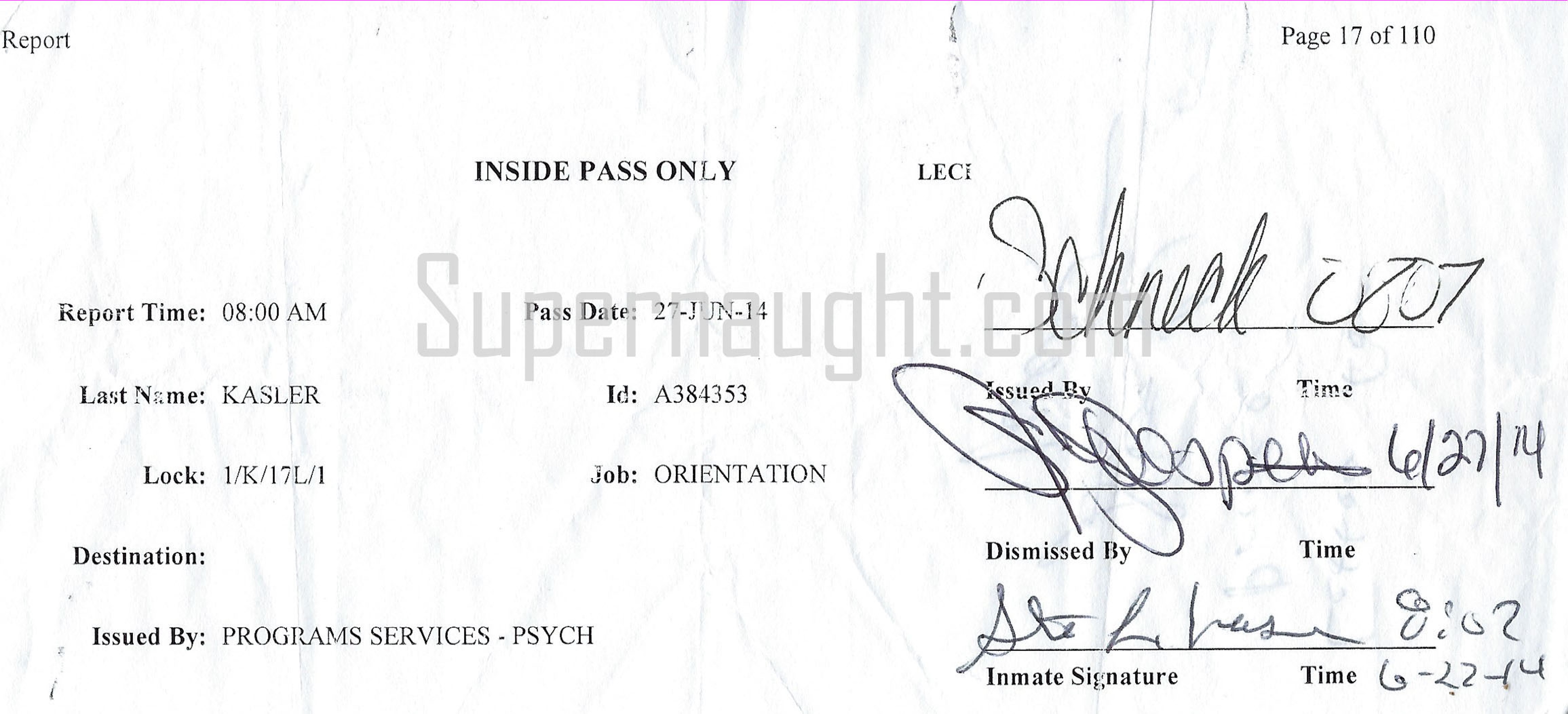 Steven Kasler Mental Health Psych Pass Signed Twice
