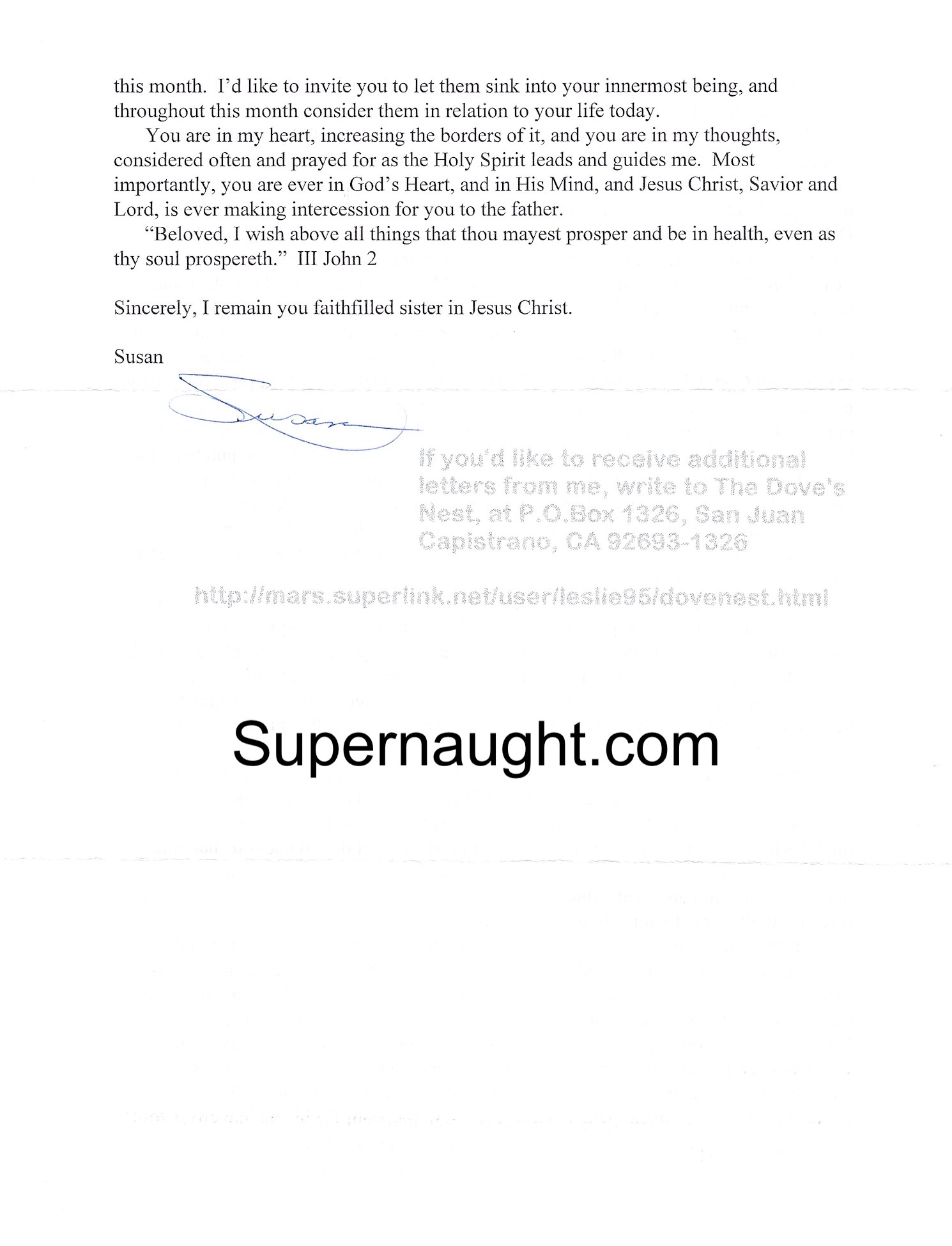 Susan Atkins Four Page Letter Autographed with Envelope