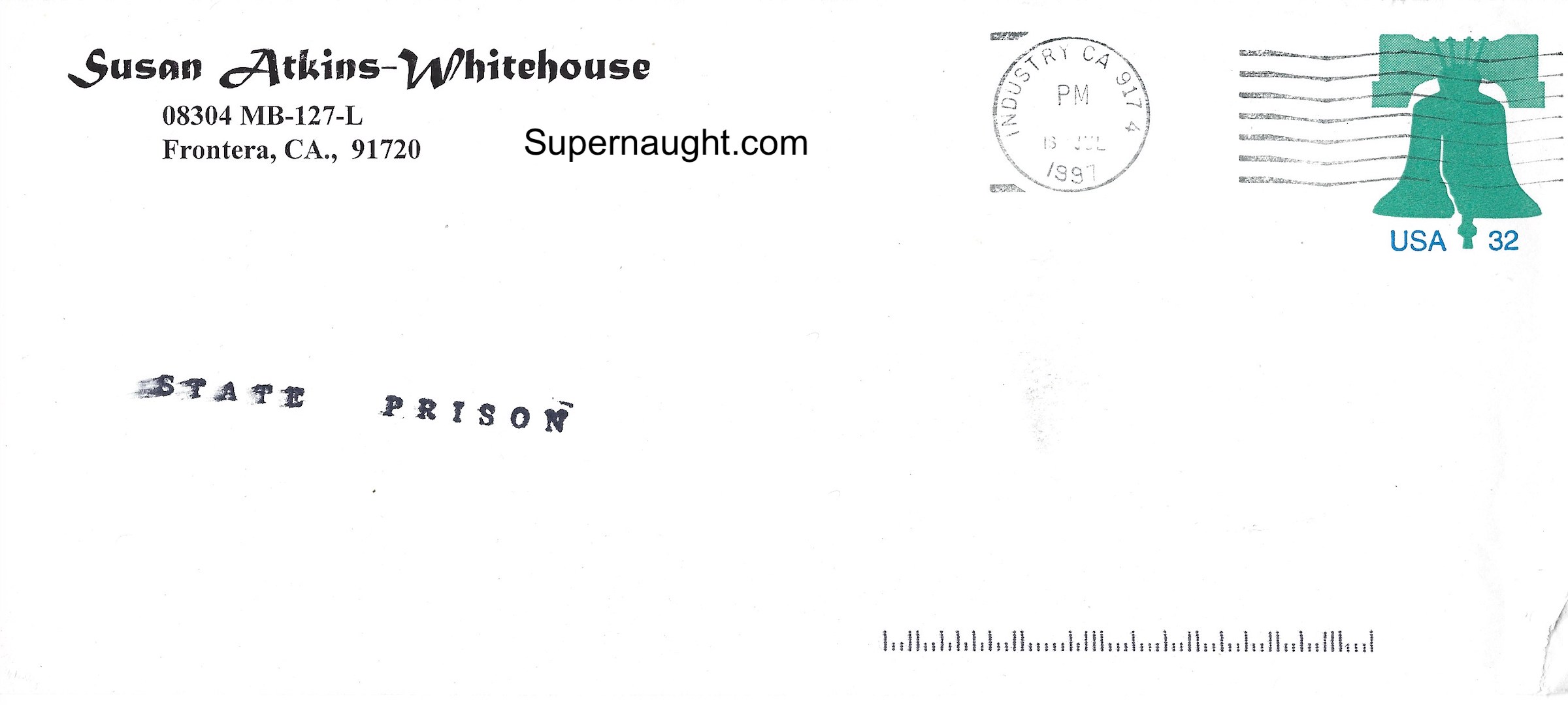 Susan Atkins Four Page Letter Autographed with Envelope image 3