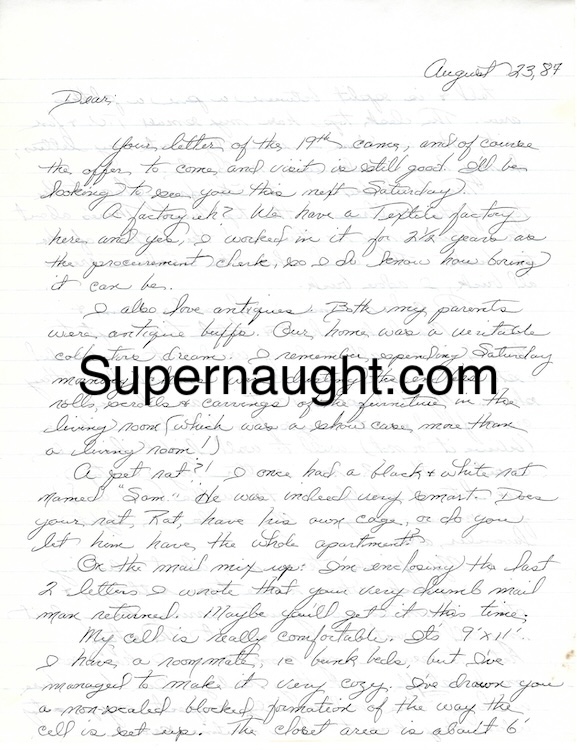 Susan Atkins Cell Drawing with Handwritten Letter and Envelope Set Both Signed image 3
