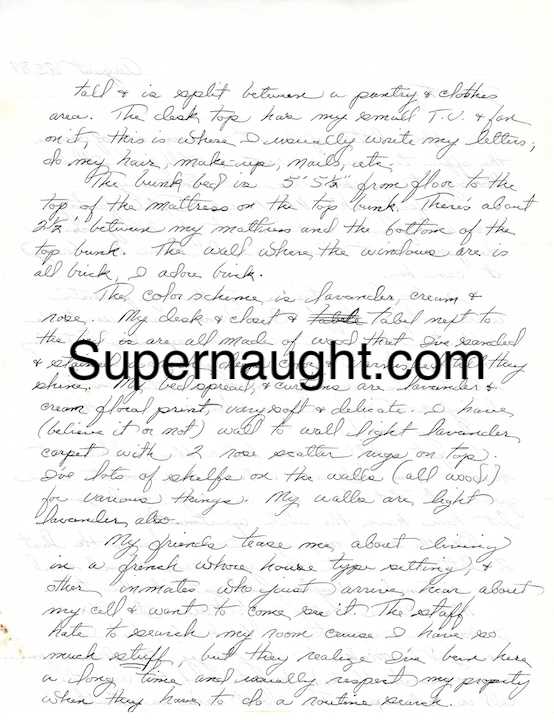 Susan Atkins Cell Drawing with Handwritten Letter and Envelope Set Both Signed image 4