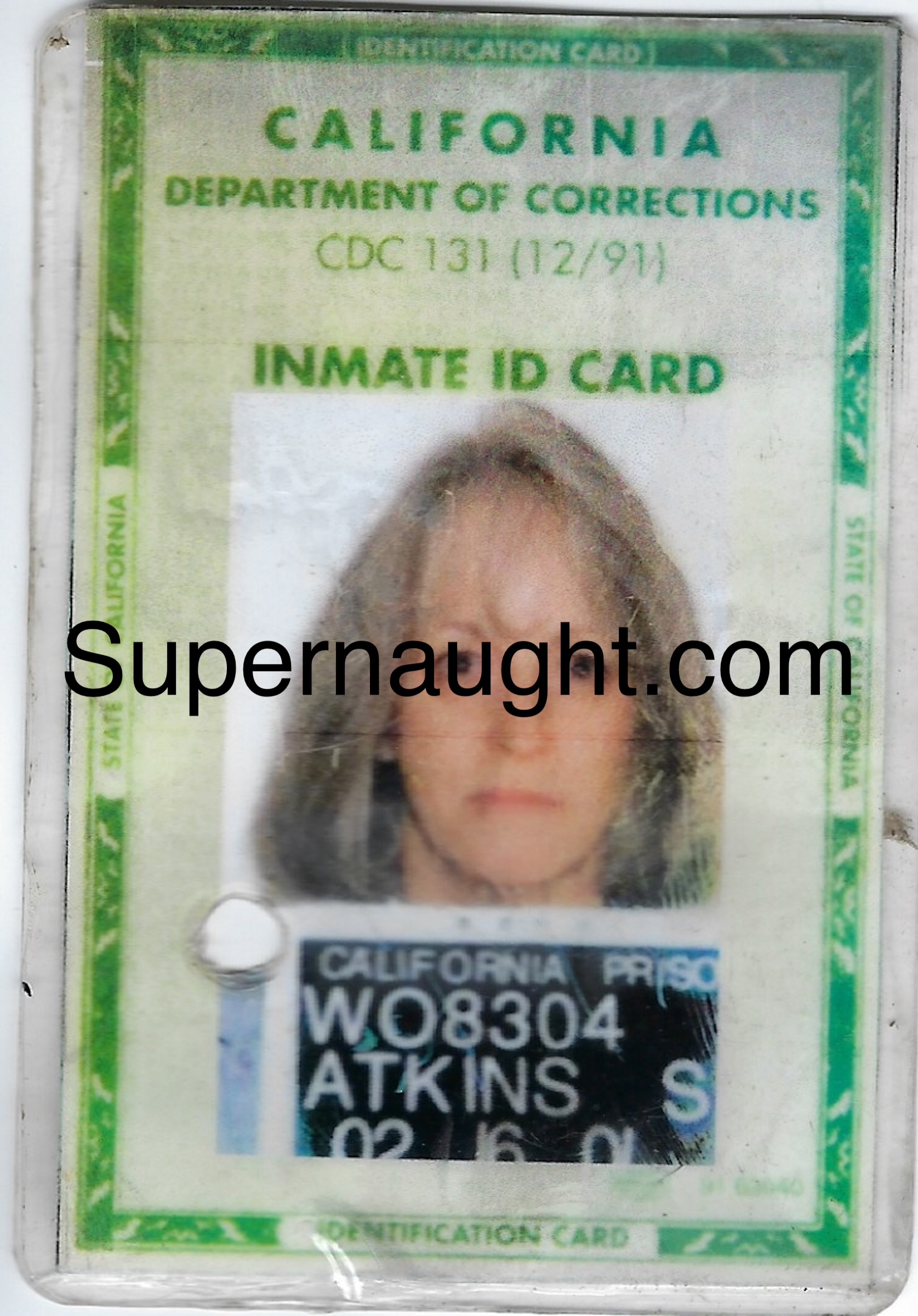 Susan Atkins Inmate ID Card