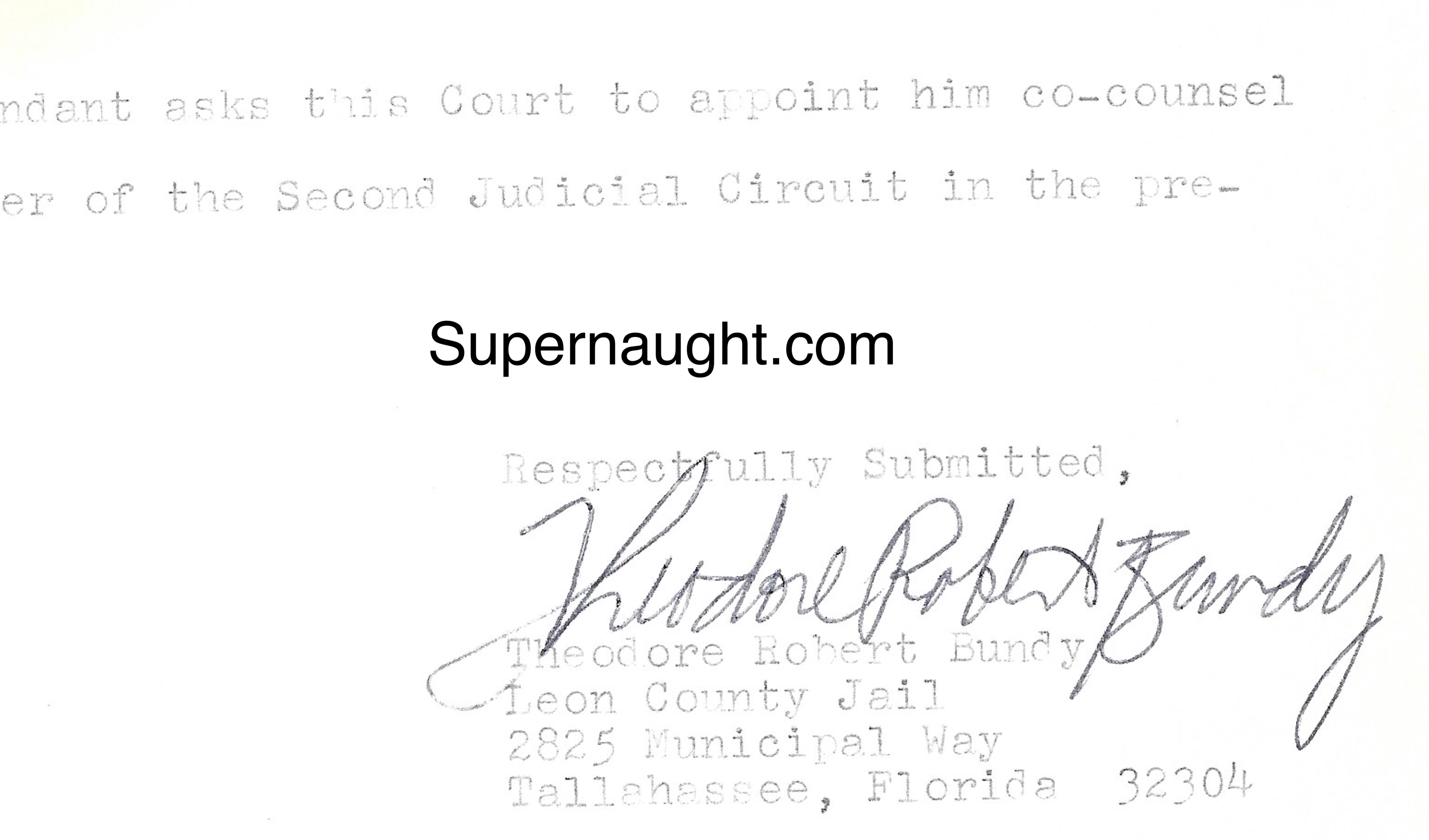 Ted Bundy 1979 Document Signed in Full image 2