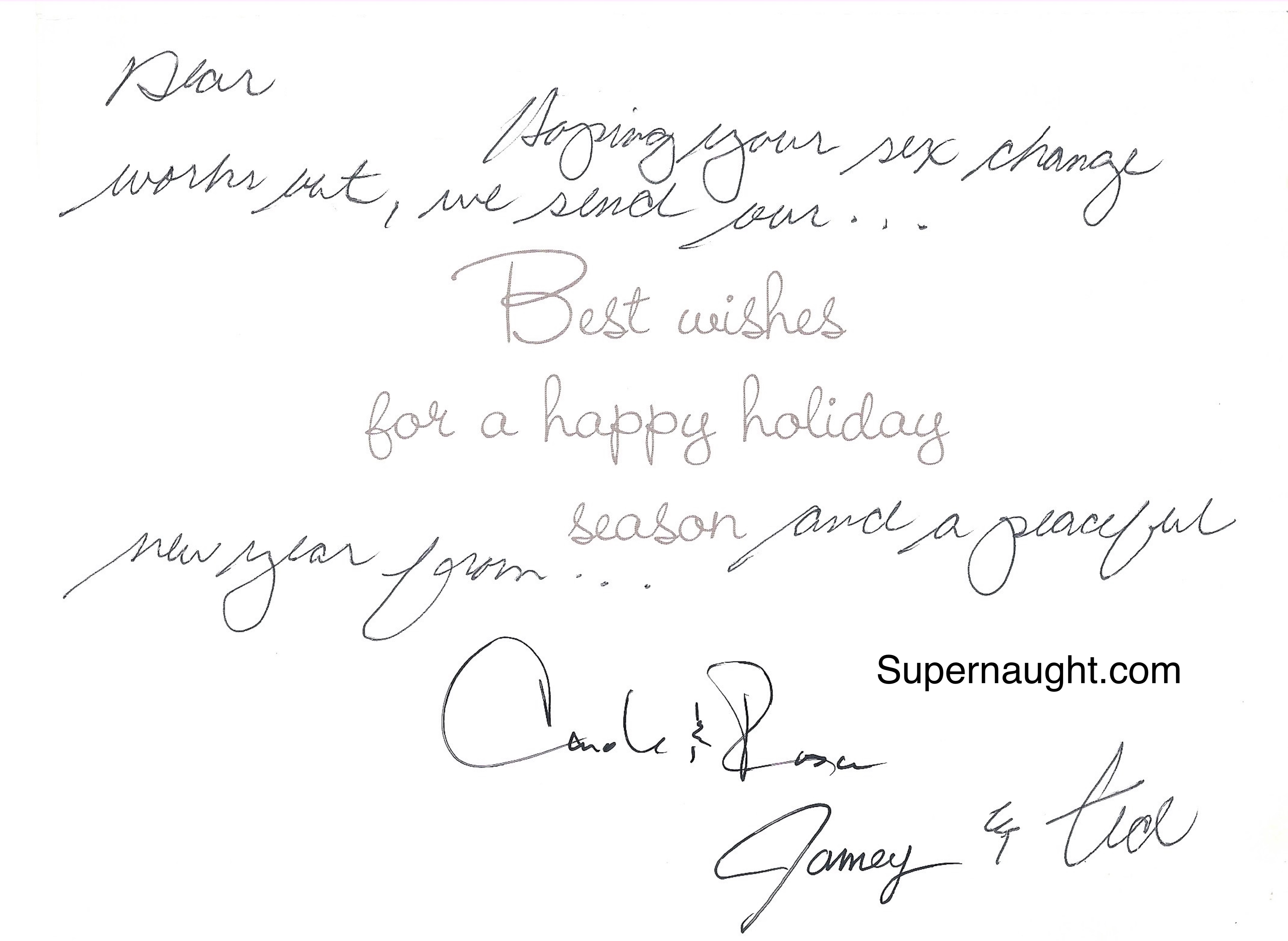 Ted Bundy 1985 Christmas Card and Envelope Both Signed