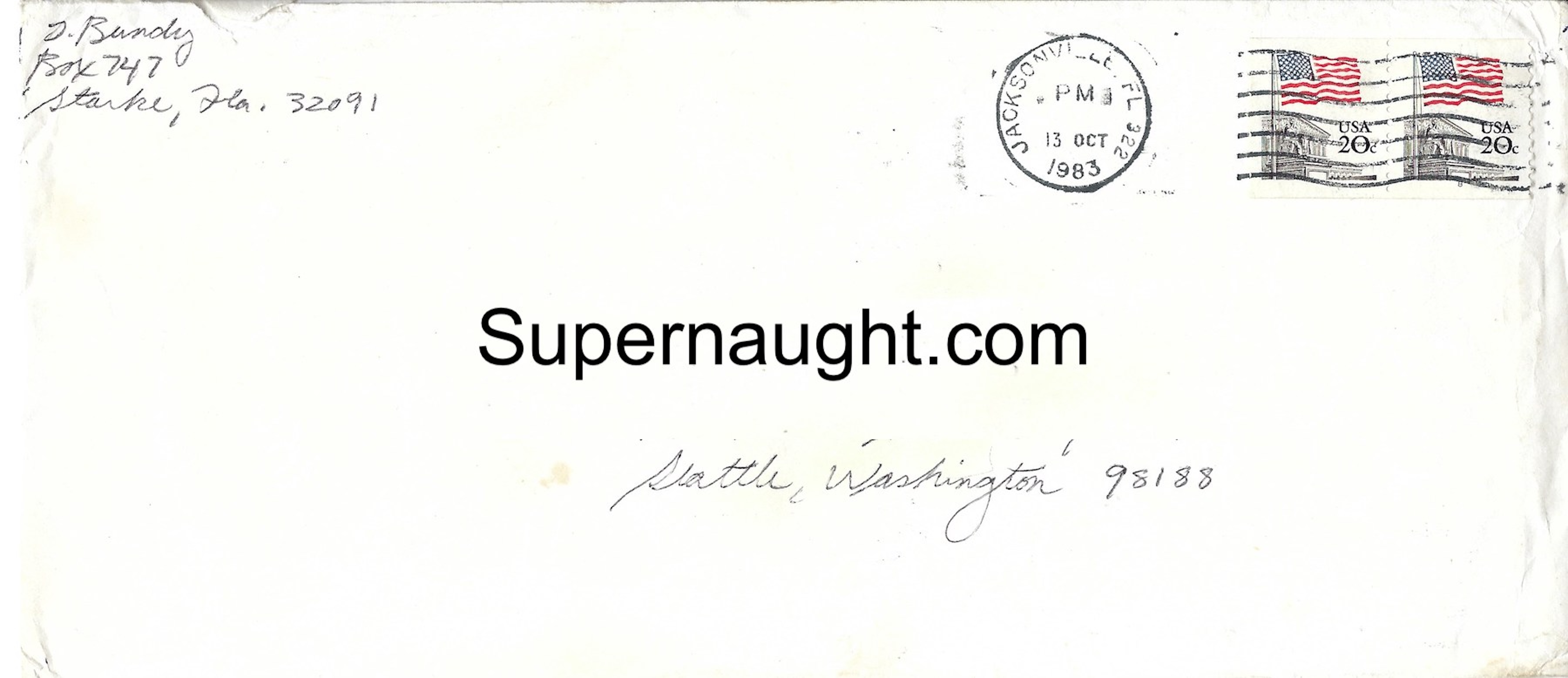 Ted Bundy Four Page Letter and Envelope Both Signed image 5