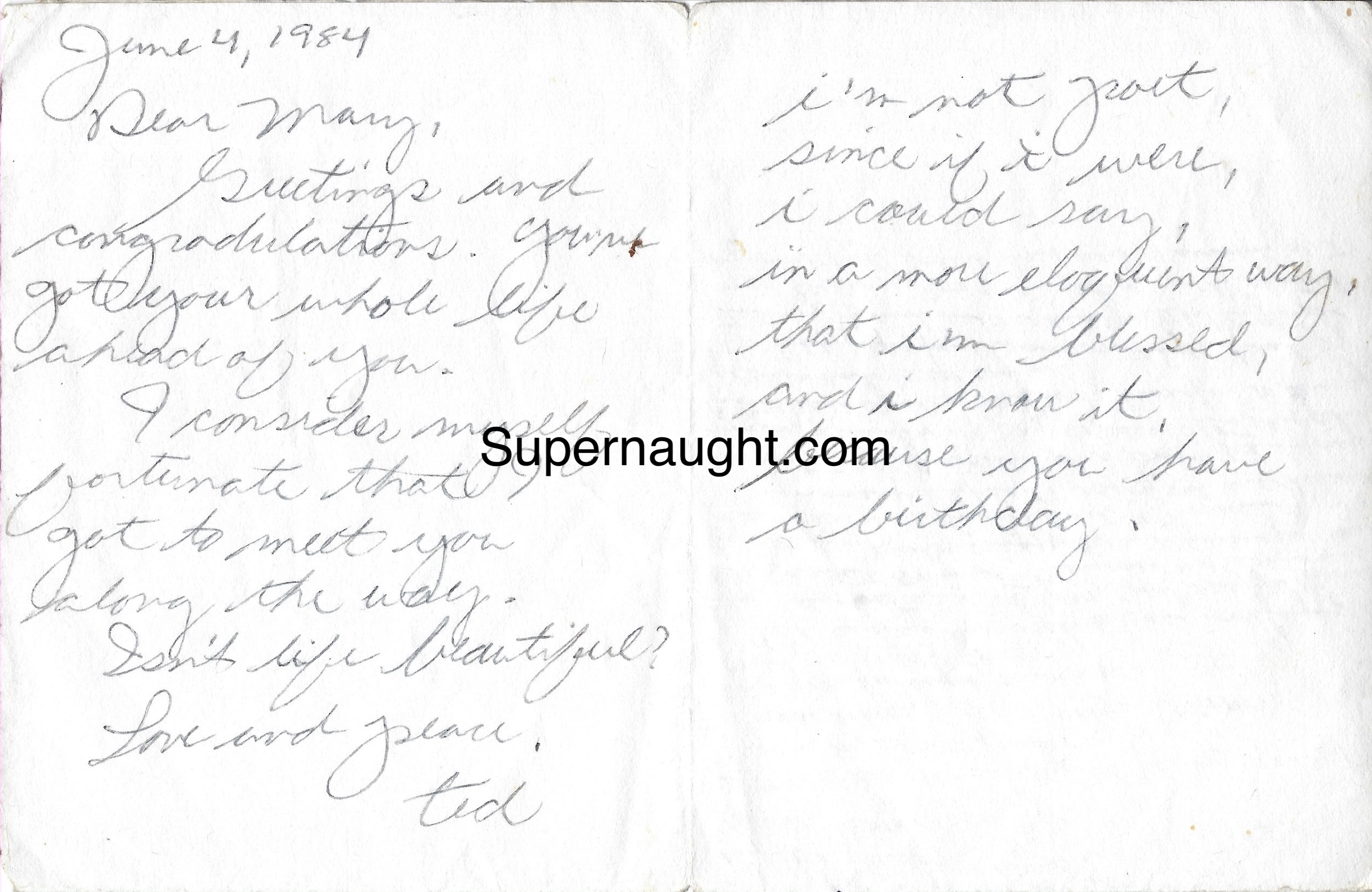 Ted Bundy Handwritten Birthday Wishes Signed image 3