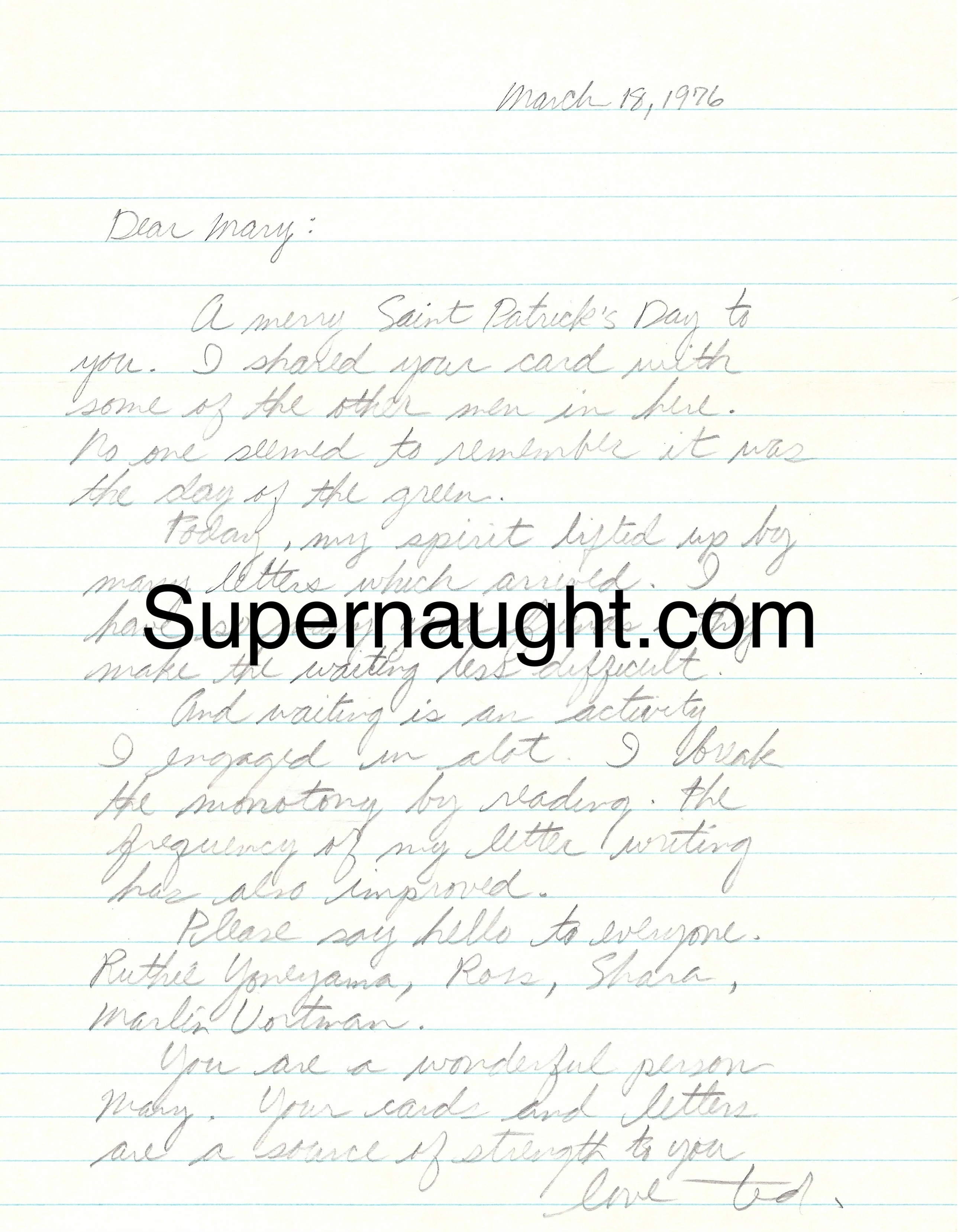 Ted Bundy March 1976 Letter Signed with Envelope