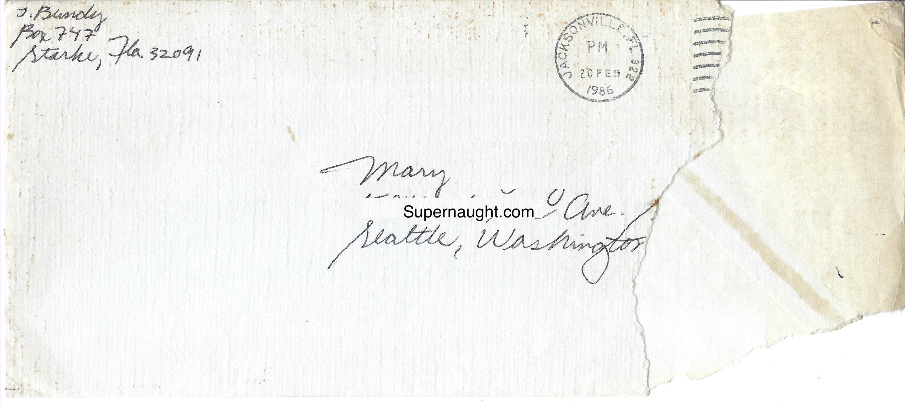 Ted Bundy One Page Letter and Envelope Set Both Signed image 2