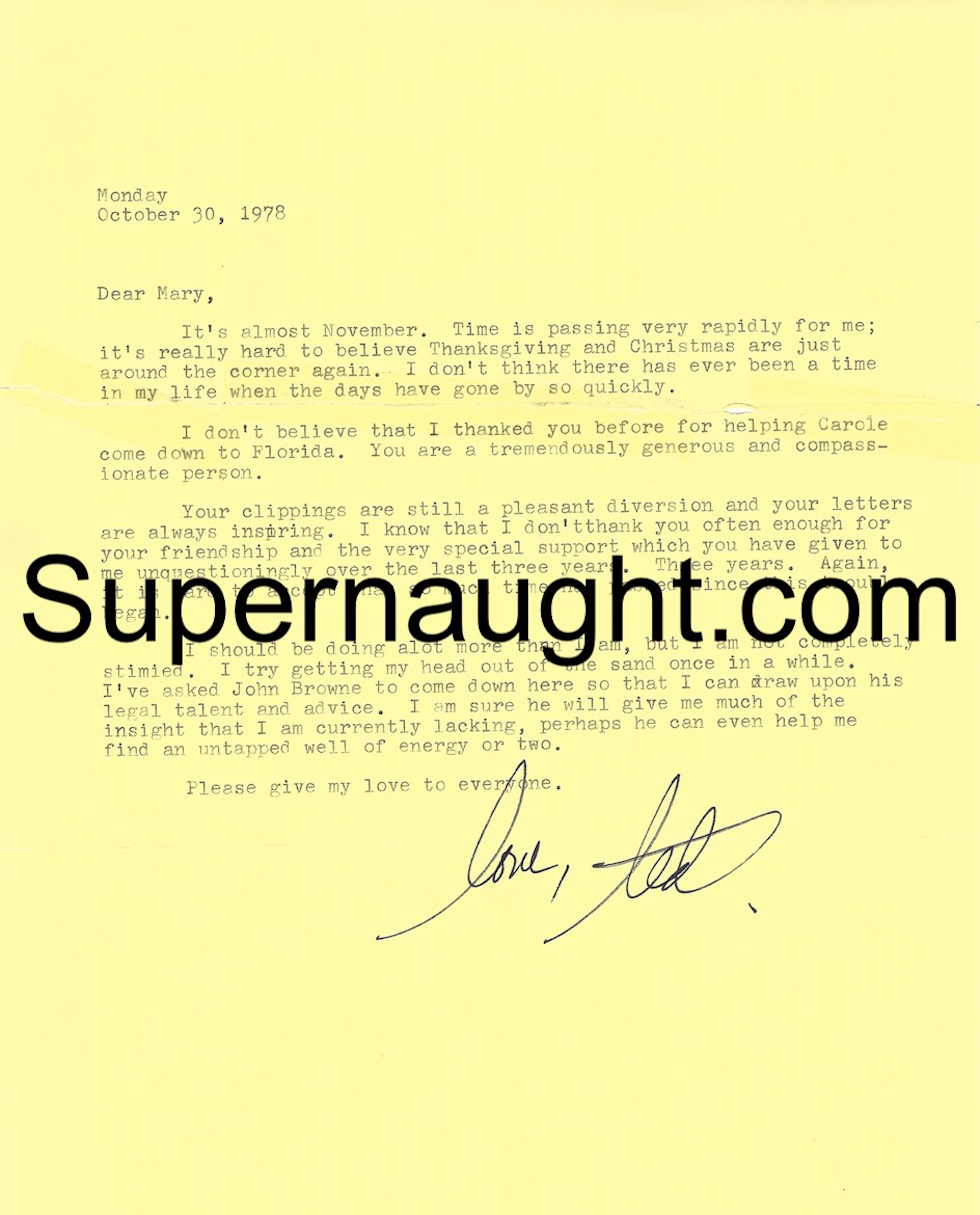 Ted Bundy Signed Letter Leon County Jail 1978 With Envelope Set