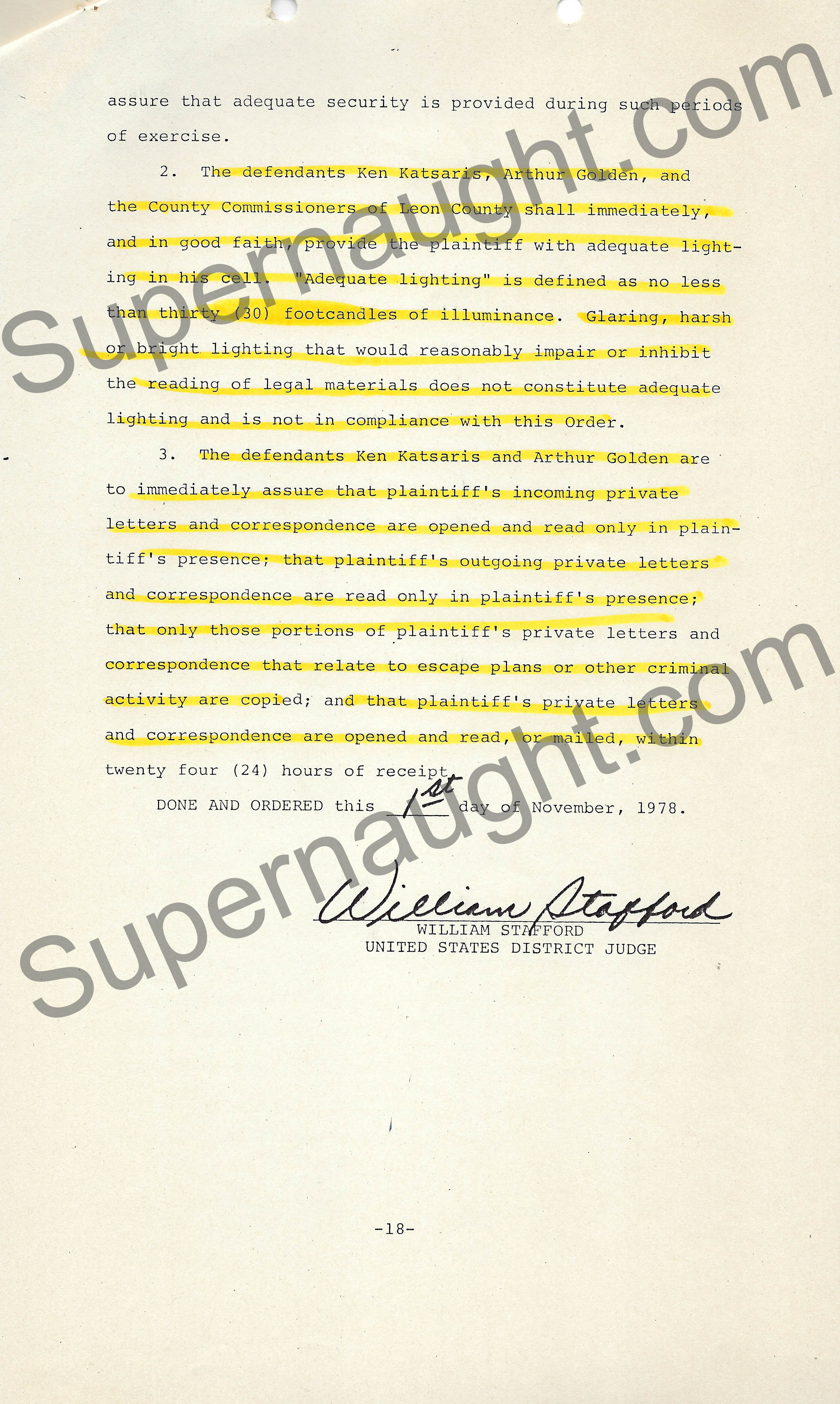 Ted Bundy v. Ken Katsaris 1978 Amended Preliminary Injunction 18 Pages image 2