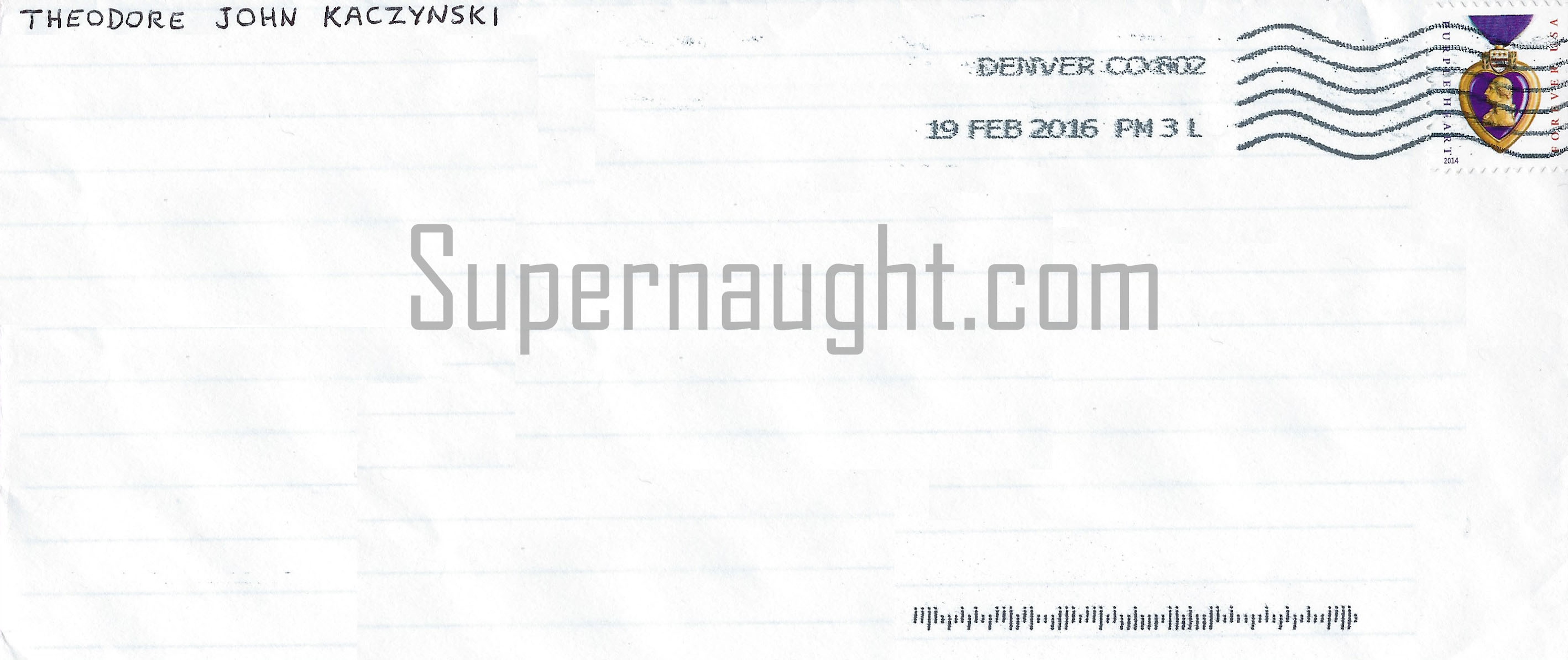 Ted Kaczynski Four Page Letter Envelope Set Both Signed With Note image 5