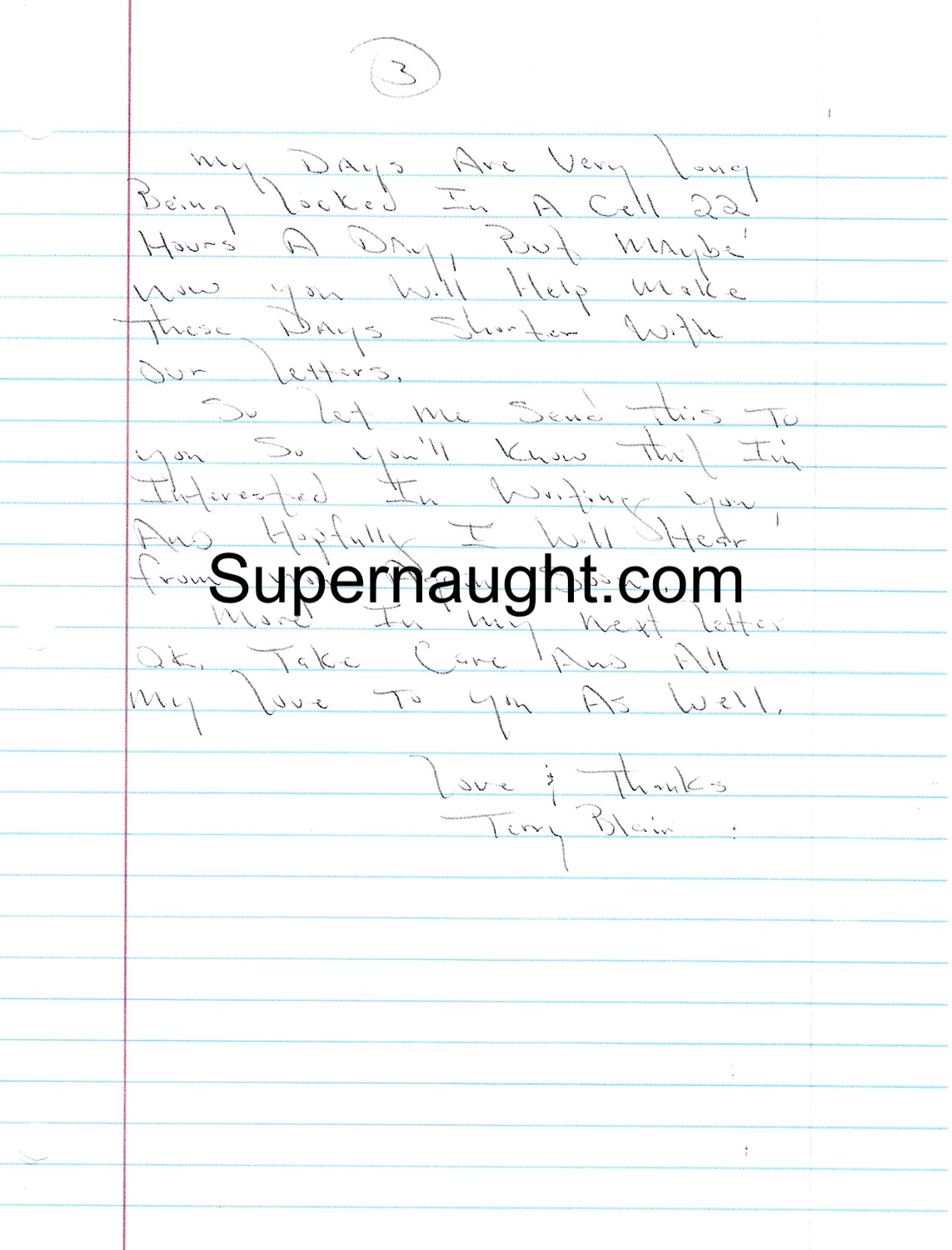 Terry Blair Letter Signed With Envelope Set