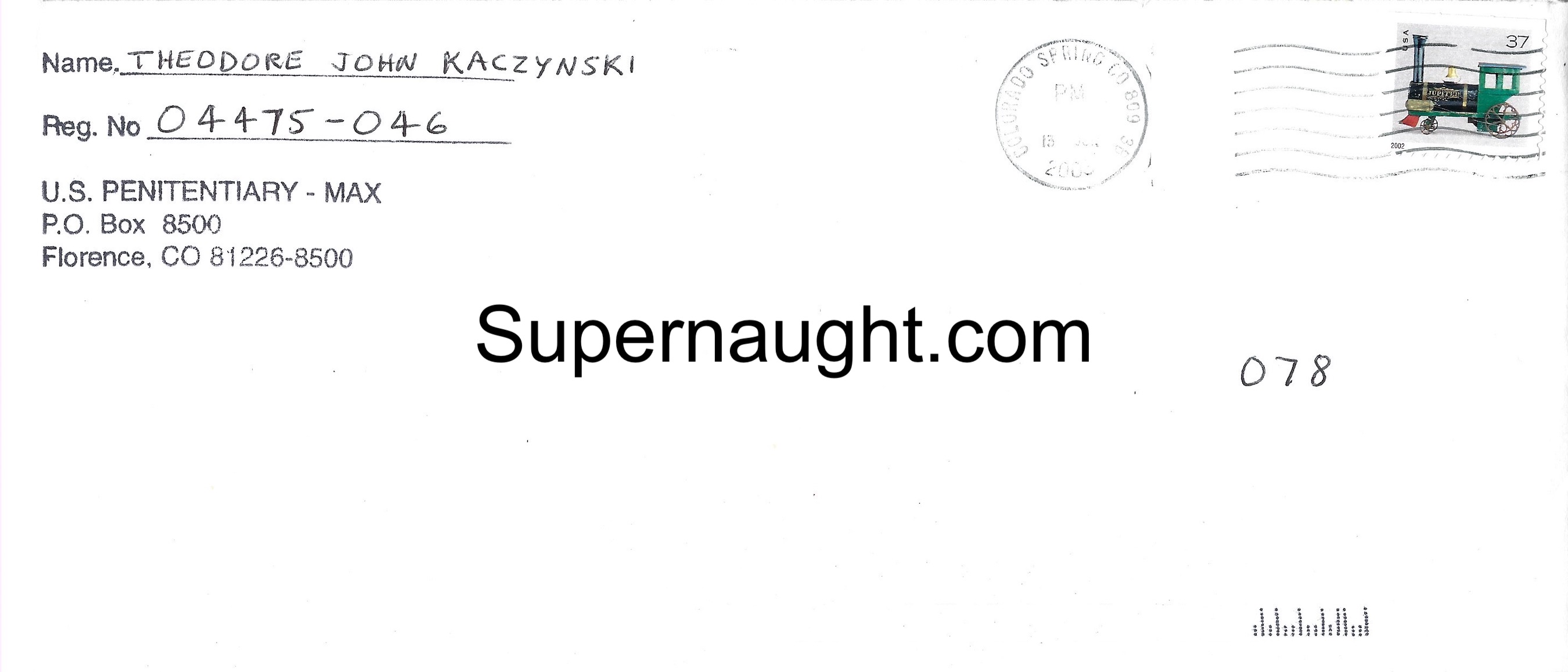 Theodore Kaczynski Letter and Envelope Set Both Signed image 2