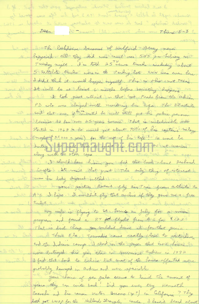 Thomas Dillon Signed Letter