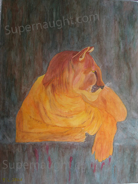 Tommy Lynn Sells Signed Tommy's Lioness Painting