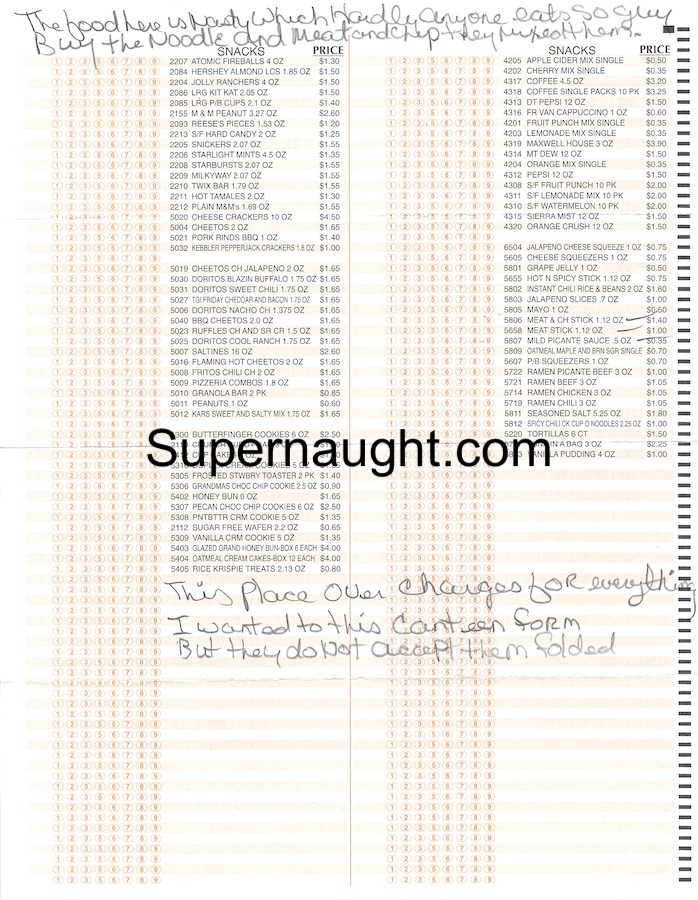 Tracy Martin Edwards Commissary Form With His Writing image 2