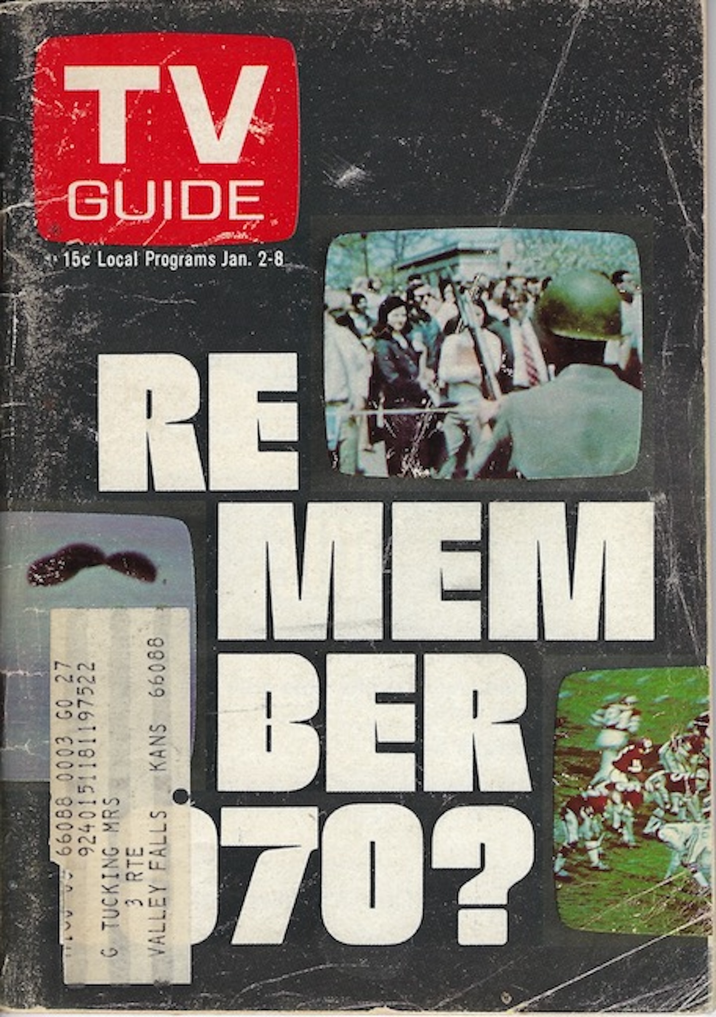 TV Guide Jan 2-8 1971 Remember 1970? Charles Manson