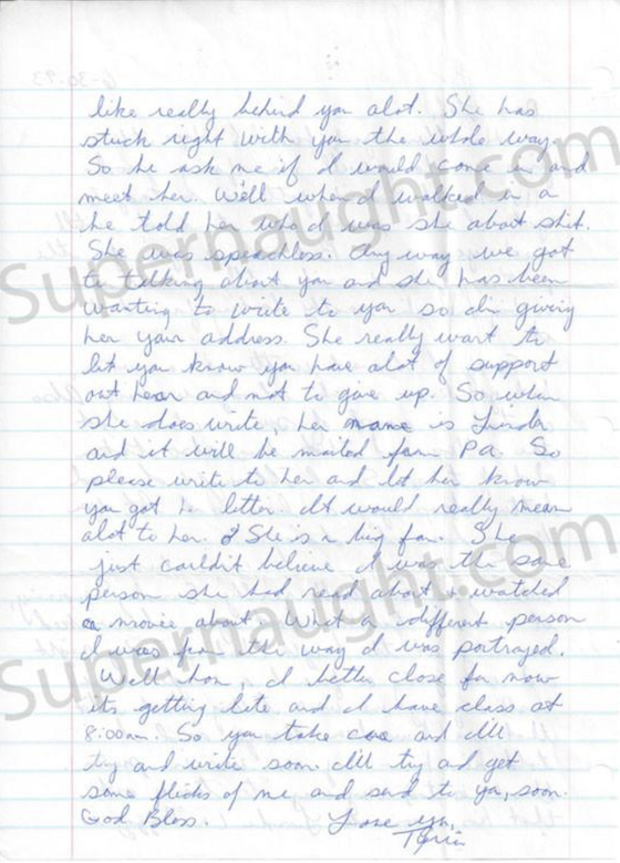 Tyria Moore Letter Envelope Set to Wuornos Both Signed image 2