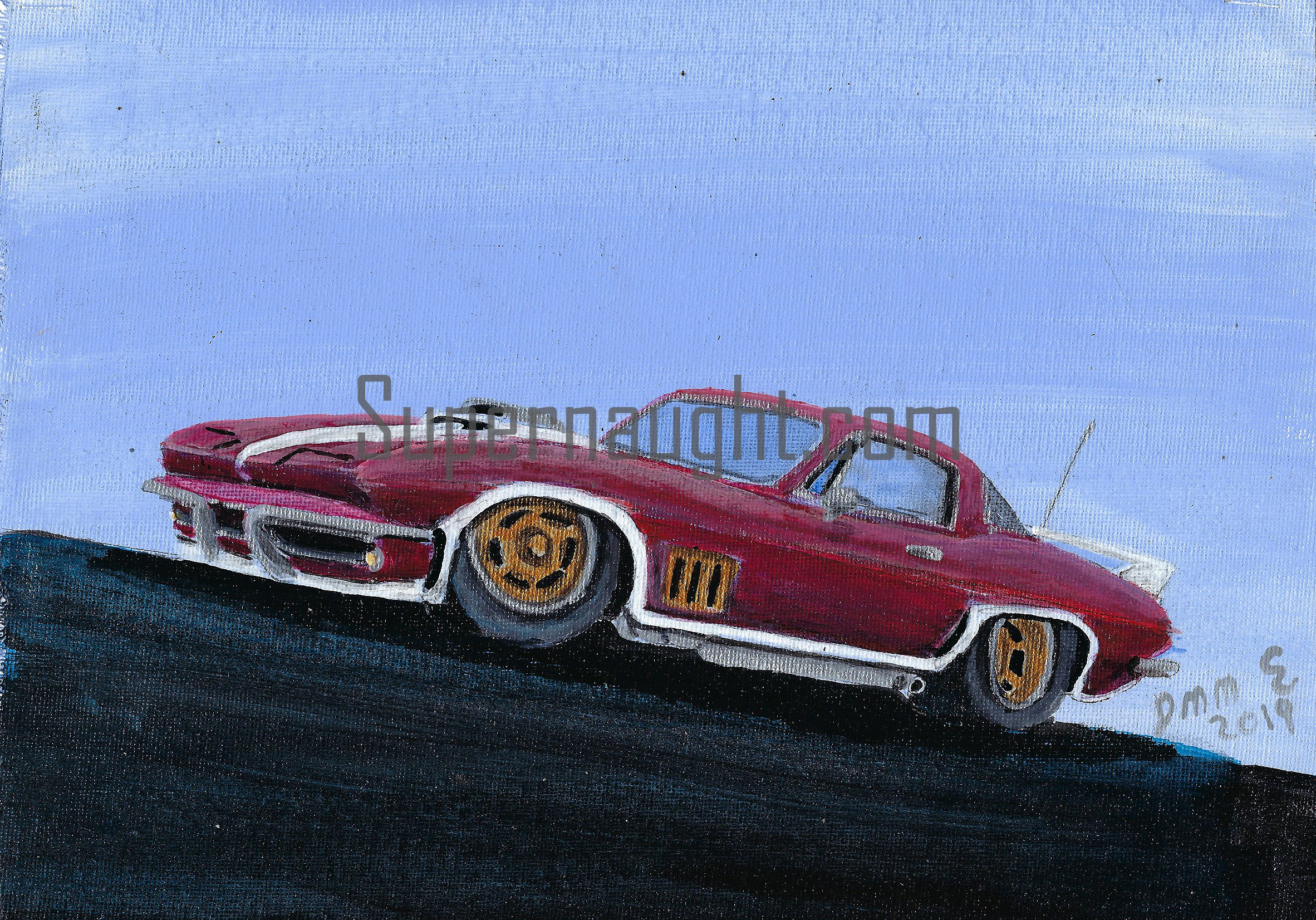 Vintage Ford Mustang Prison Painting