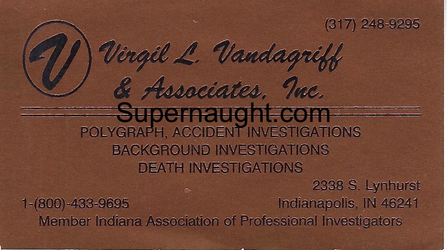 Virgil L. Vandergriff Business Card Herbert Baumeister