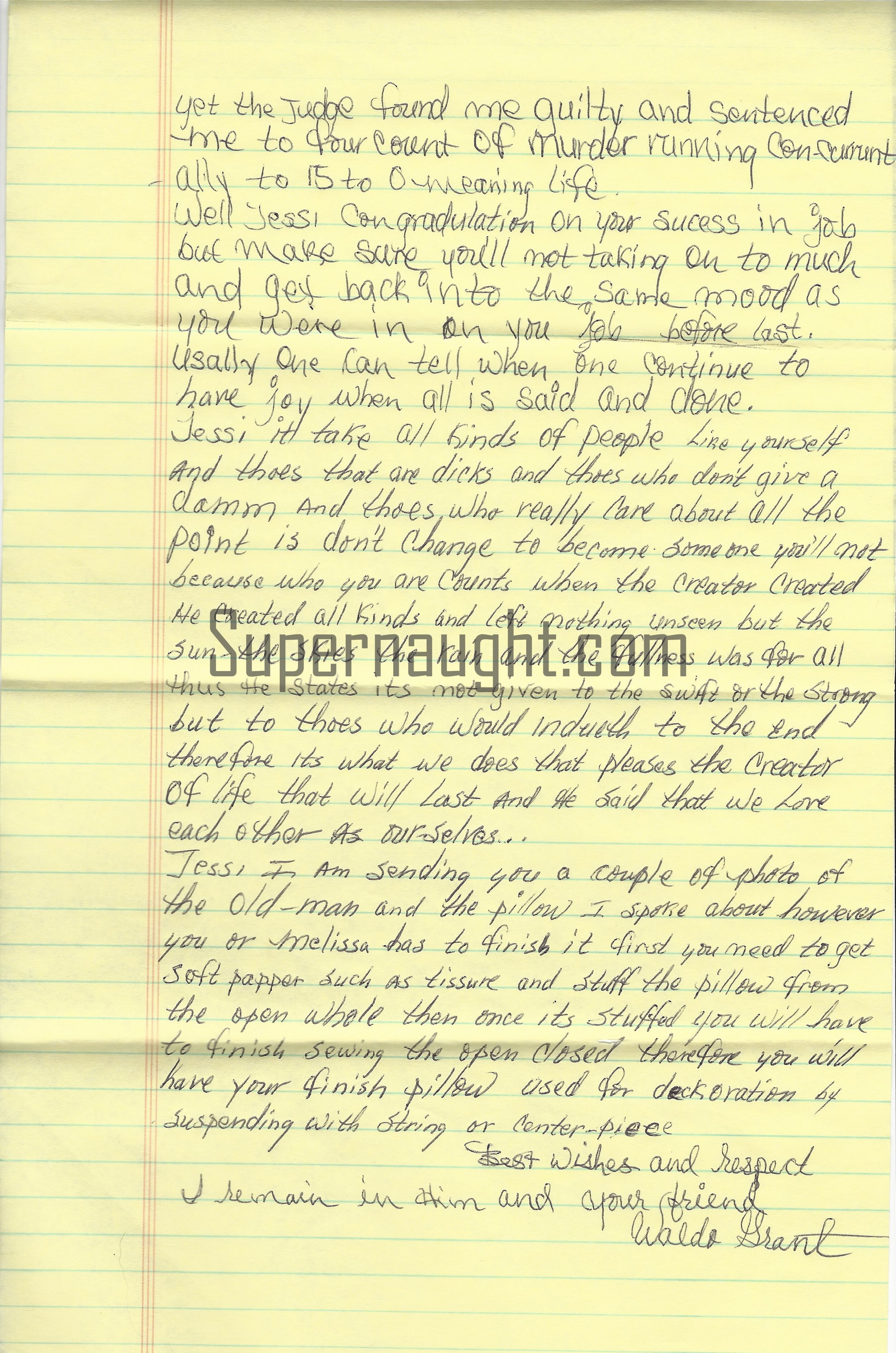 Waldo Grant Letter Drawing and Envelope Set Signed image 2