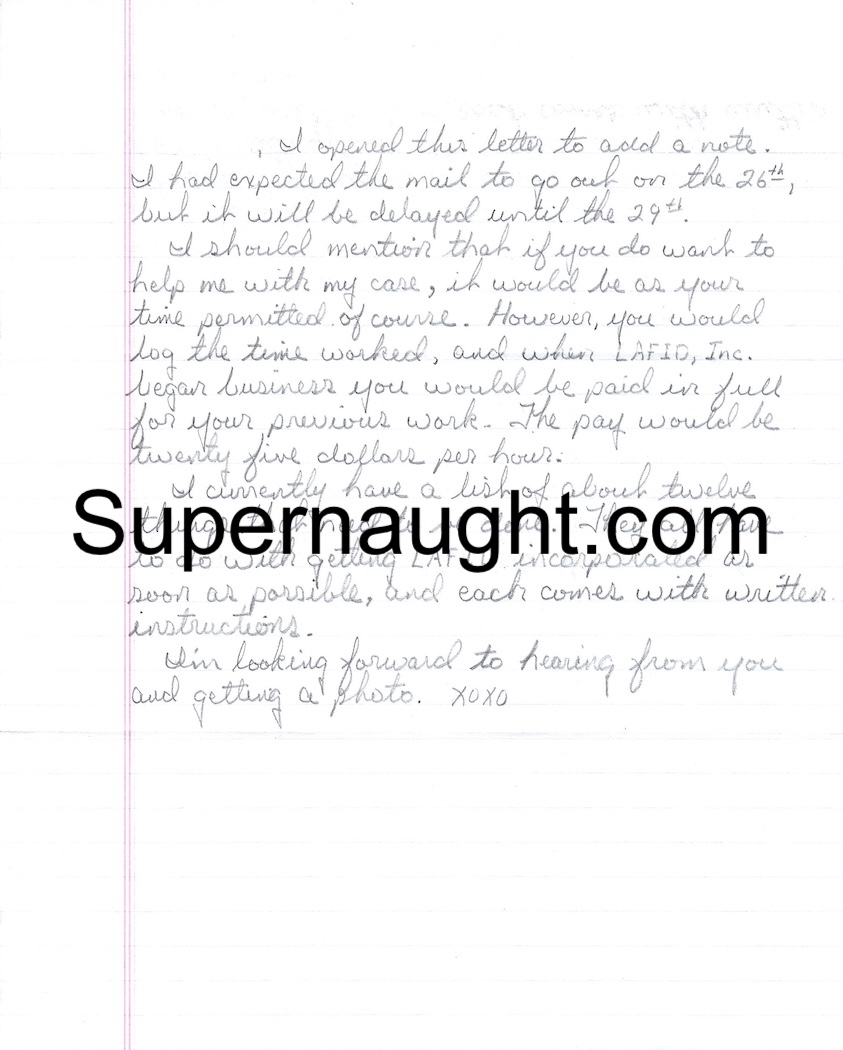 Walter Moody Handwritten Letter Unsigned