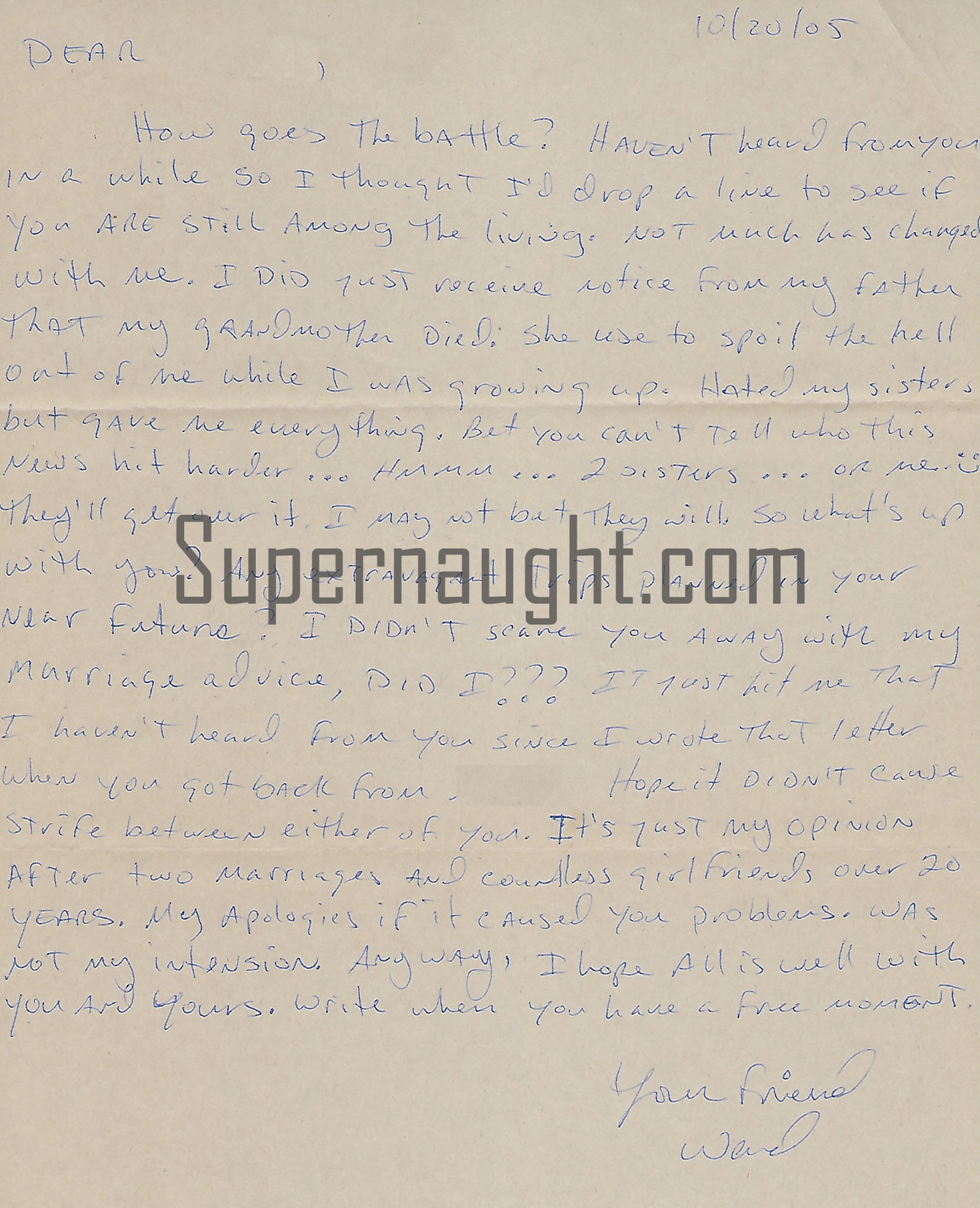 Ward Weaver Handwritten Letter And Envelope Set Both Signed
