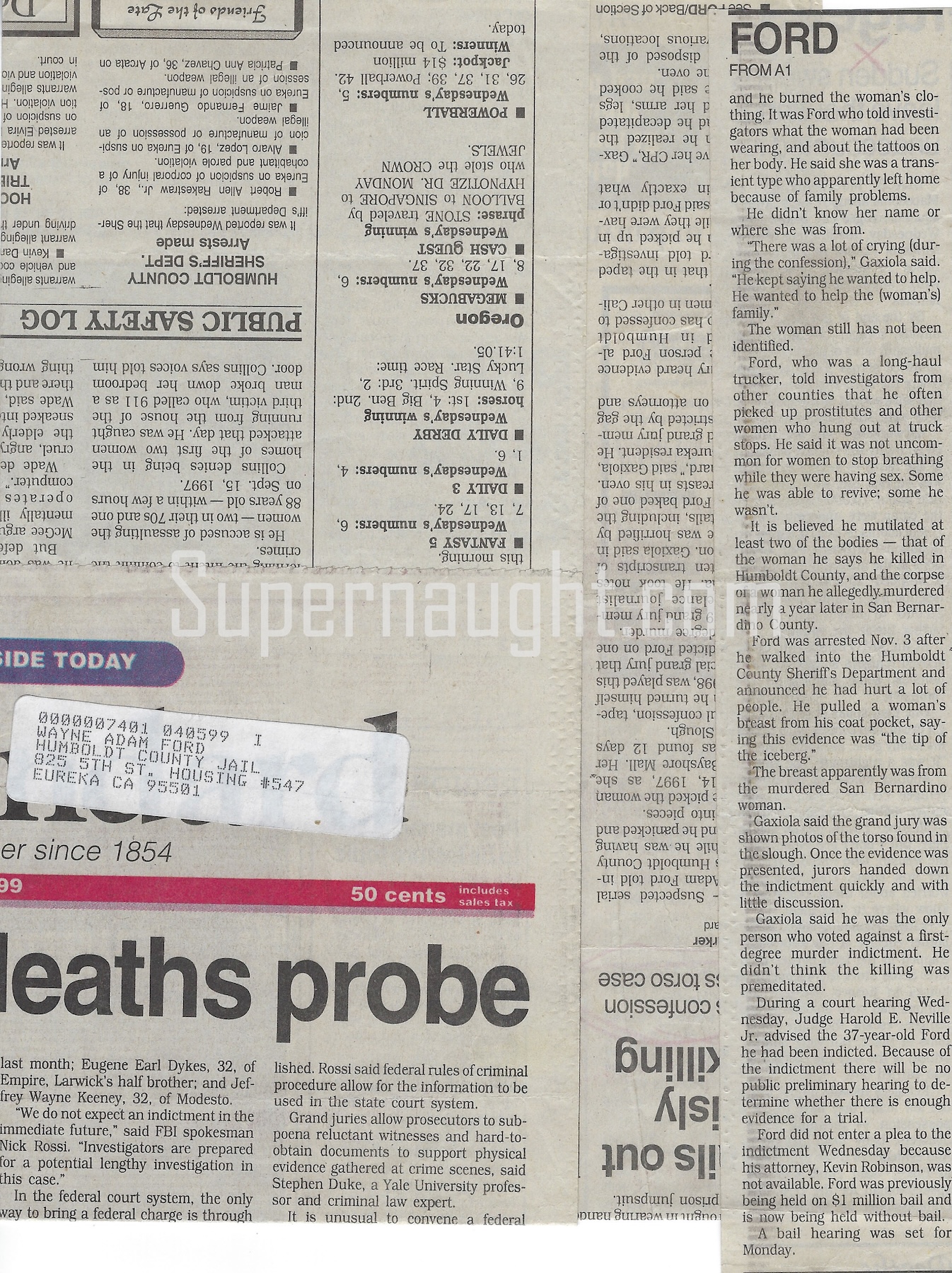 Wayne Adam Ford Personal Copy April 1999 Times Standard Newspaper Articles image 2