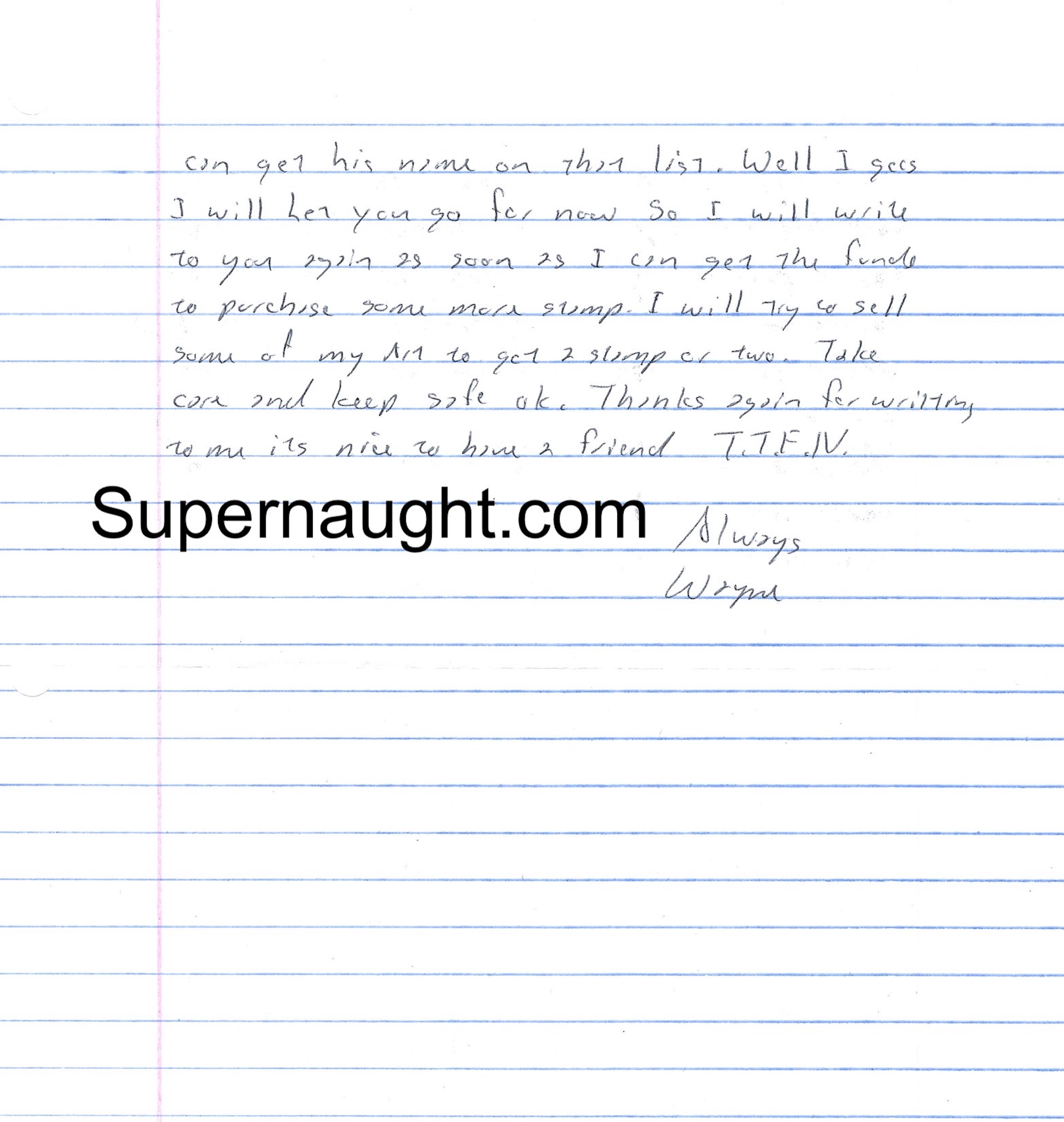 Wayne Garrison Letter and Envelope with Art Both Signed image 2
