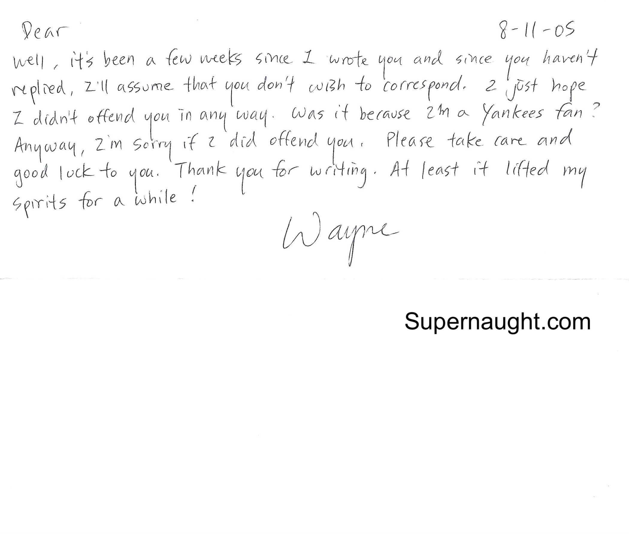 Wayne Lo Signed Letter and Front Envelope