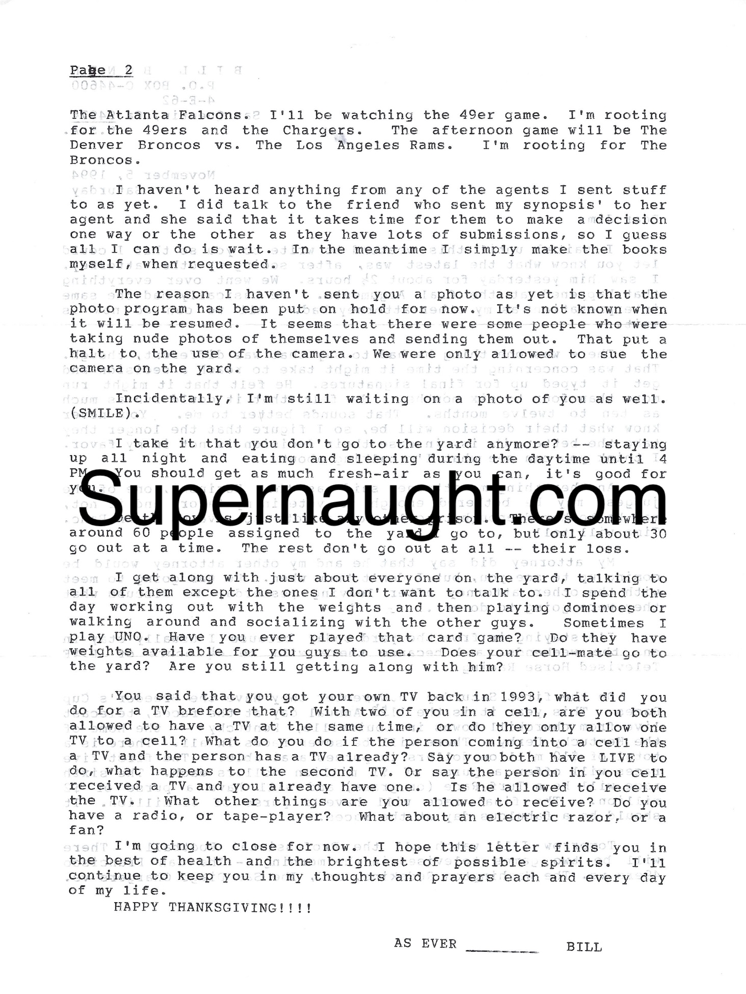 William Bonin Letter to His Codefendant