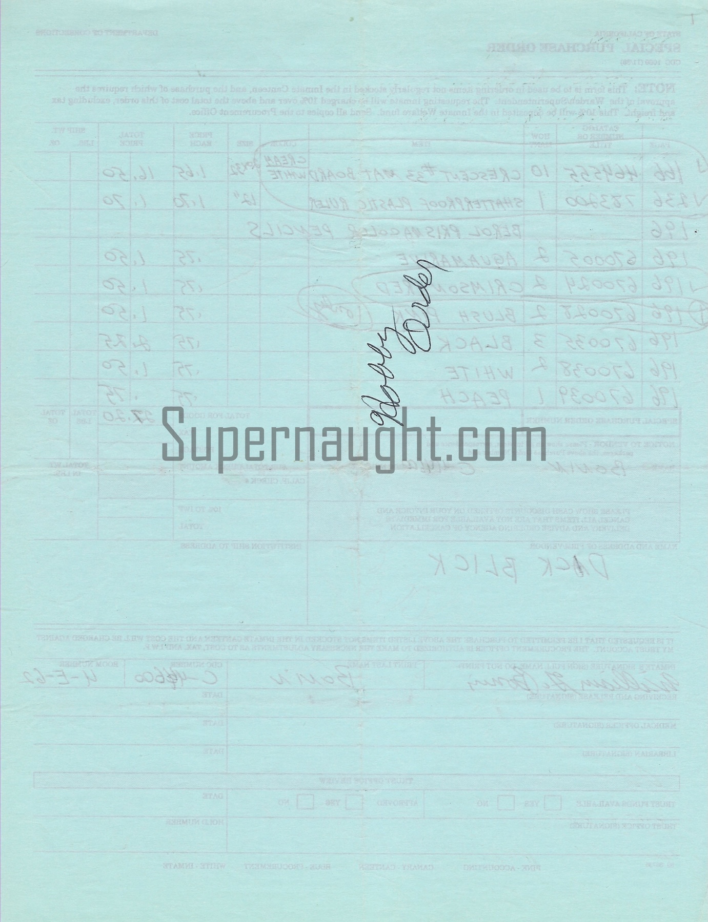 William Bonin Purchase Order Signed Three Times image 2