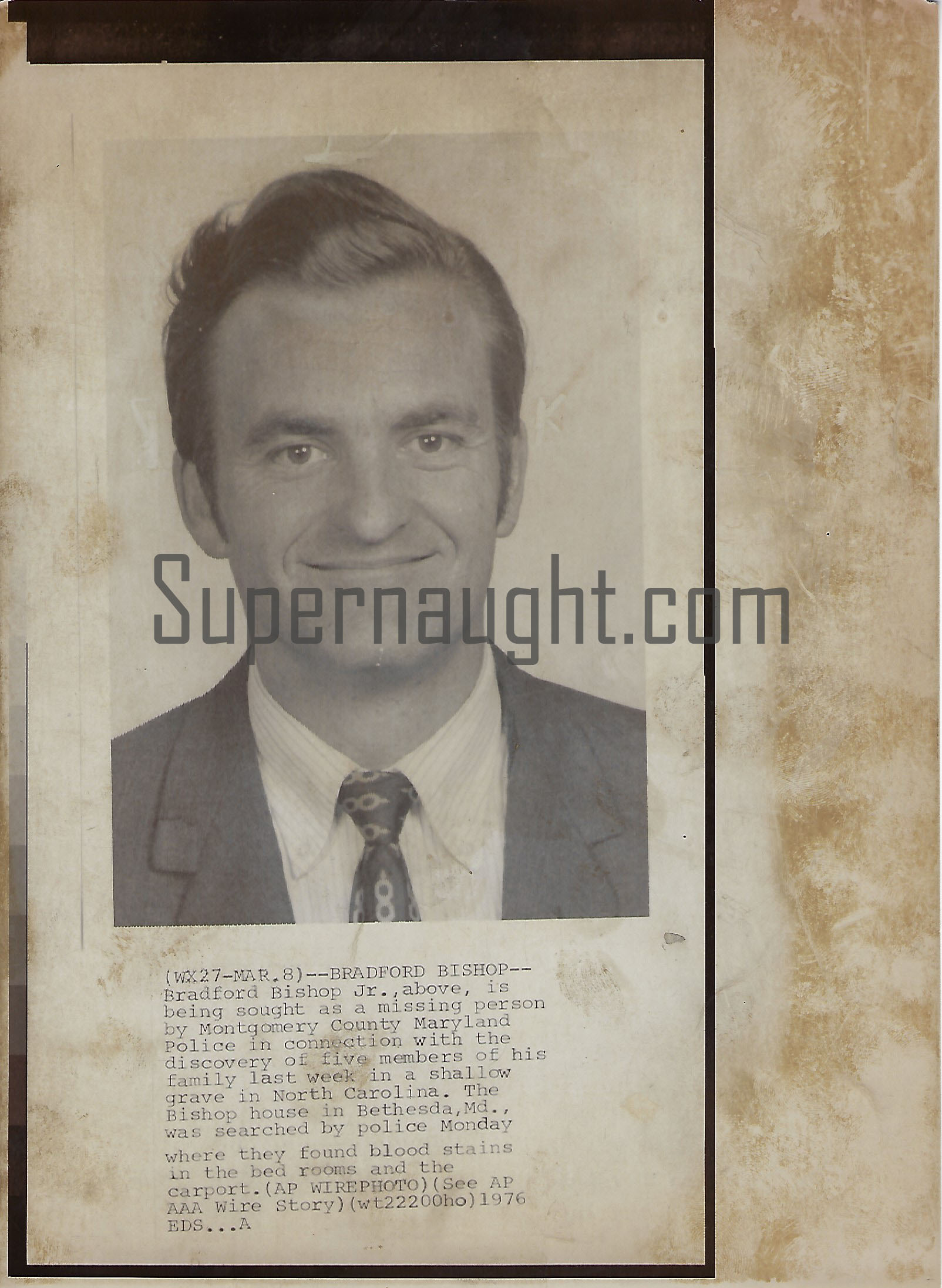 William Bradford Bishop Jr. 1976 Missing Fugitive Press Photo
