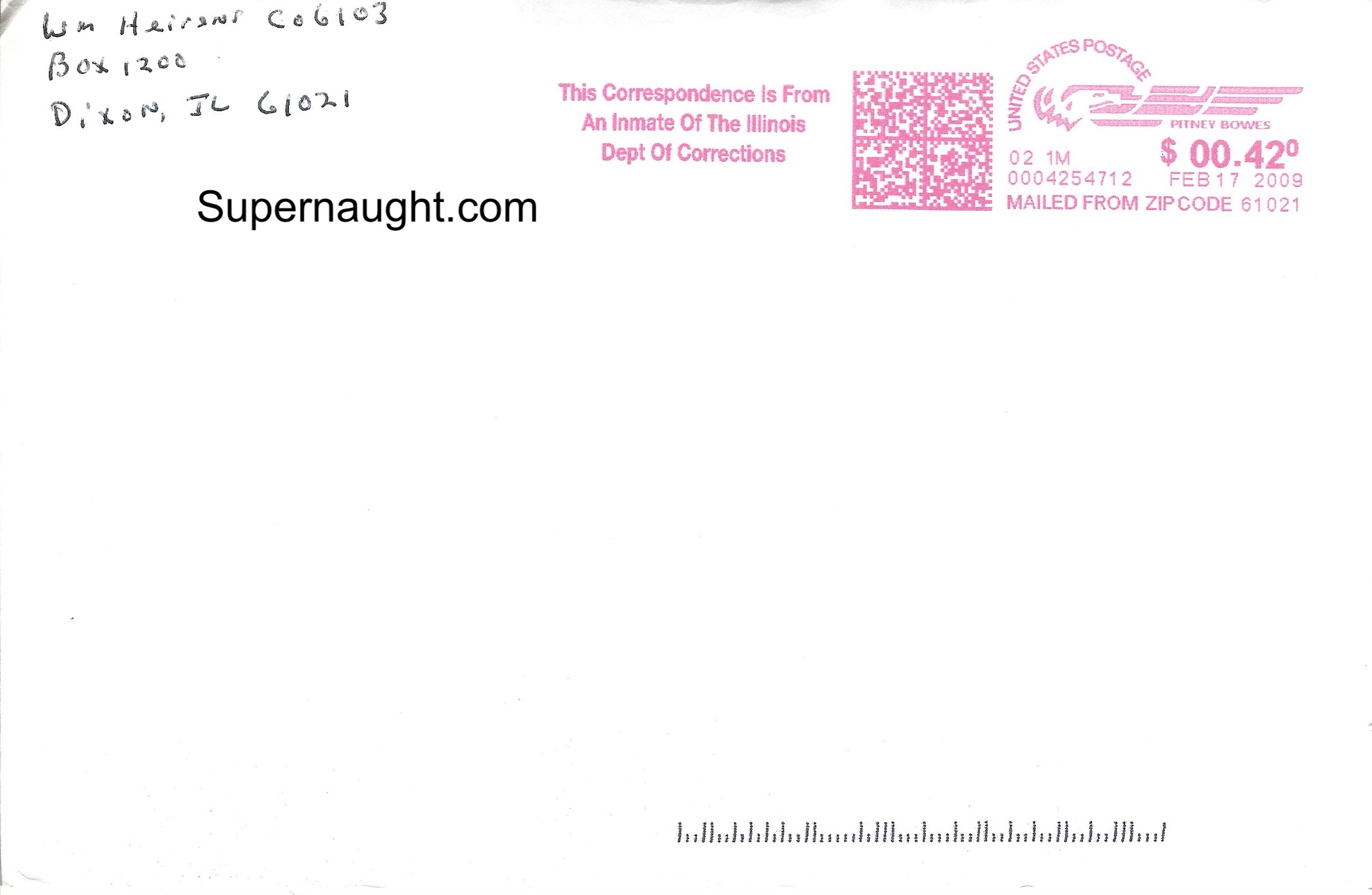 William Heirens Birthday Card and Envelope Both Signed image 3