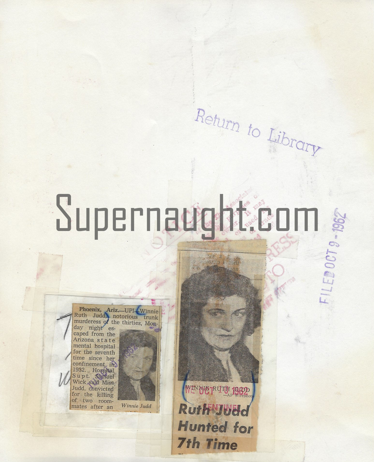 Winnie Ruth Judd Escapes 1962 Press Photo image 2