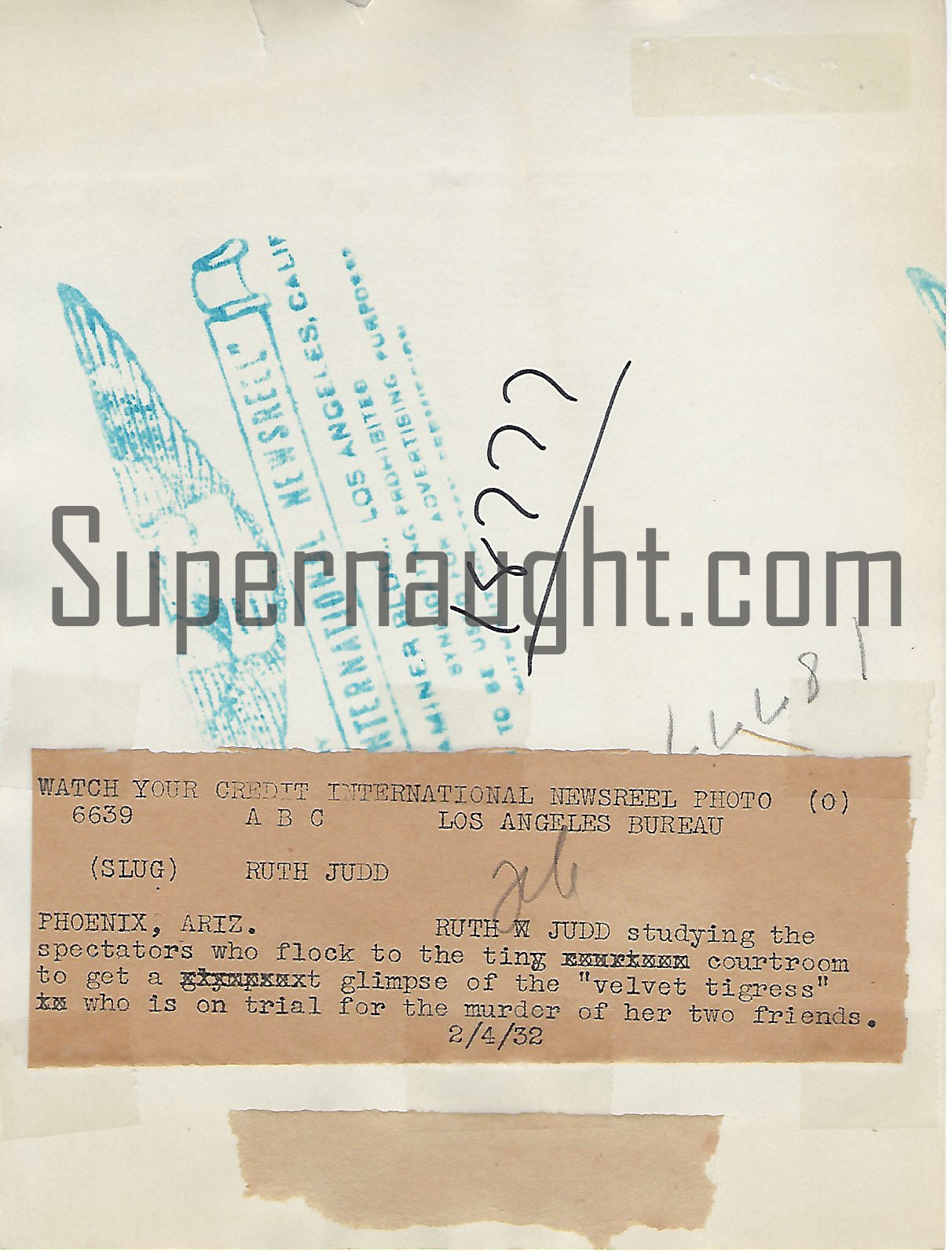 Winnie Ruth Judd February 1932 Courtroom Press Photo image 2