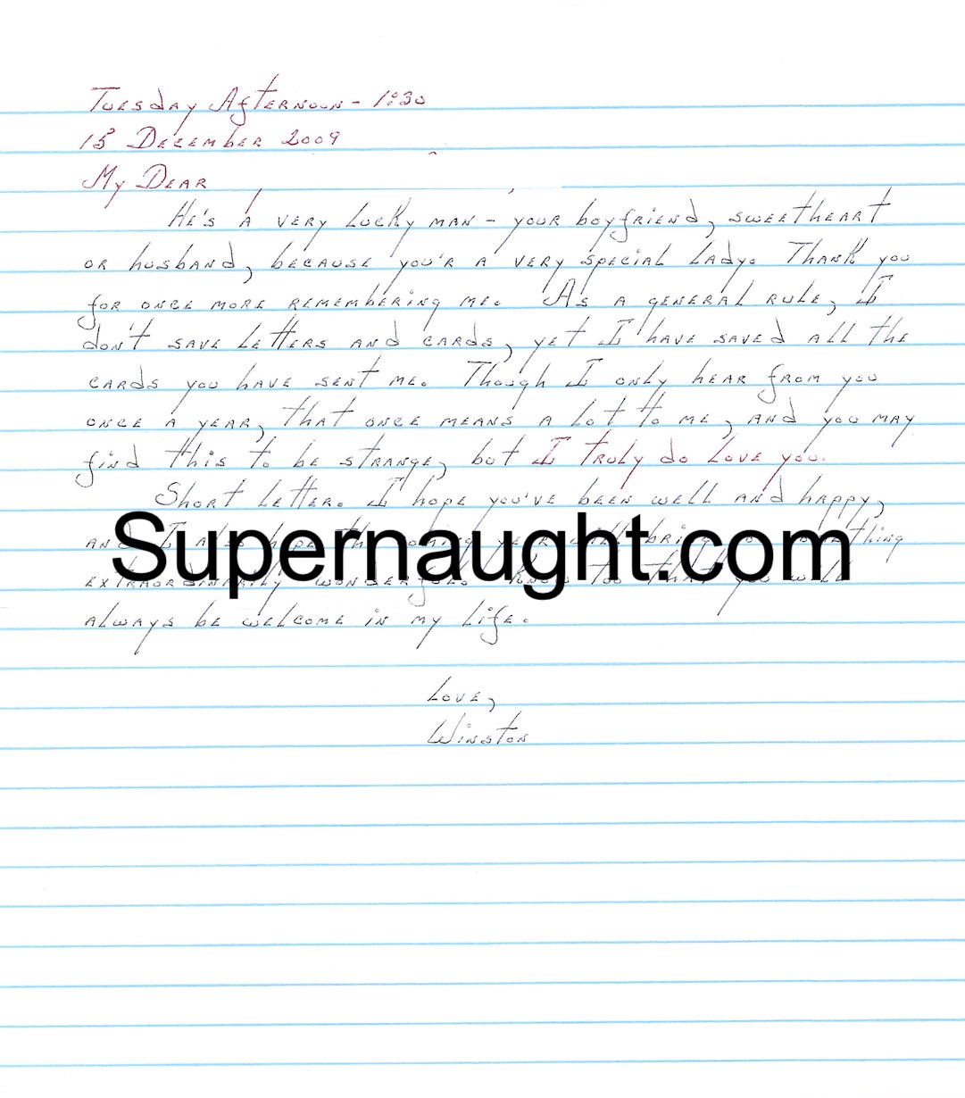 Winston Moseley Christmas Card Letter and Envelope Set